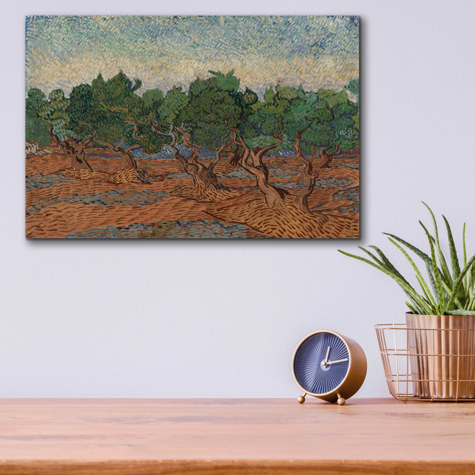 Epic Art 'Olive Grove II' by Vincent Van Gogh, Acrylic Glass Wall Art,16x12