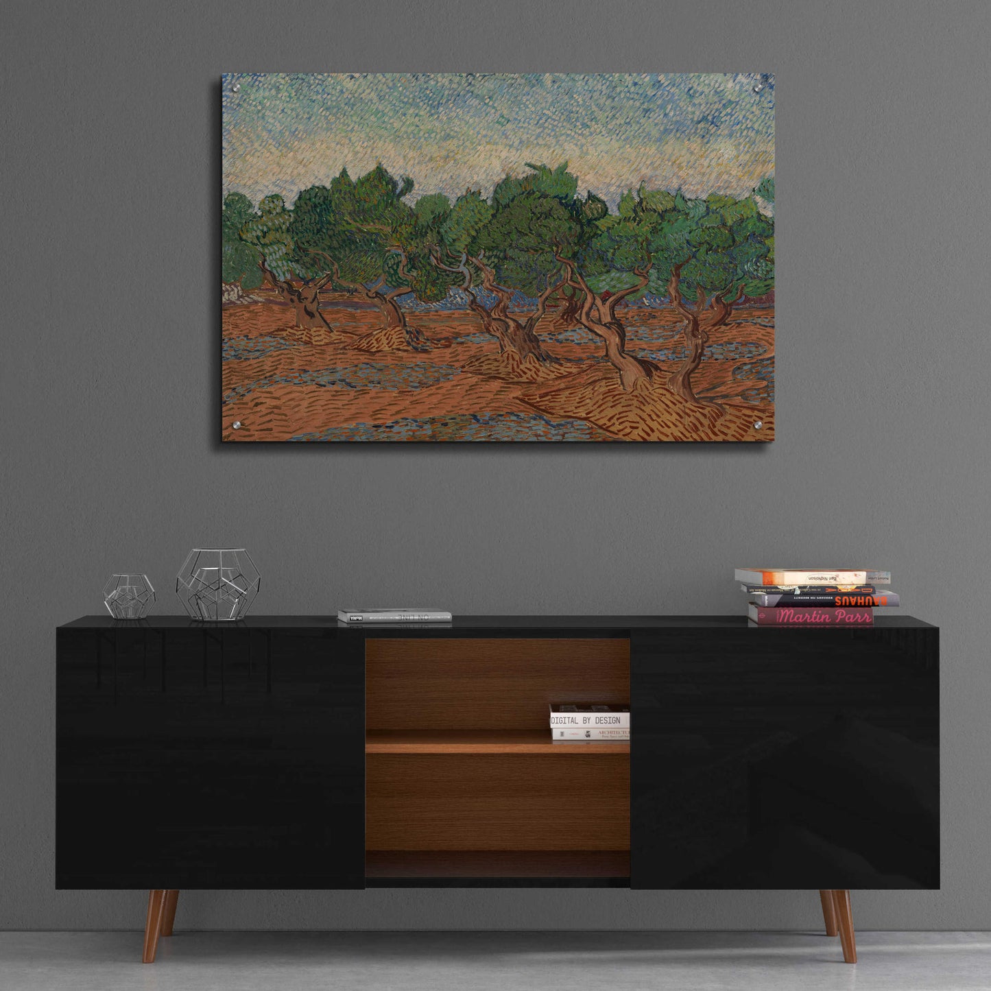 Epic Art 'Olive Grove II' by Vincent Van Gogh, Acrylic Glass Wall Art,36x24