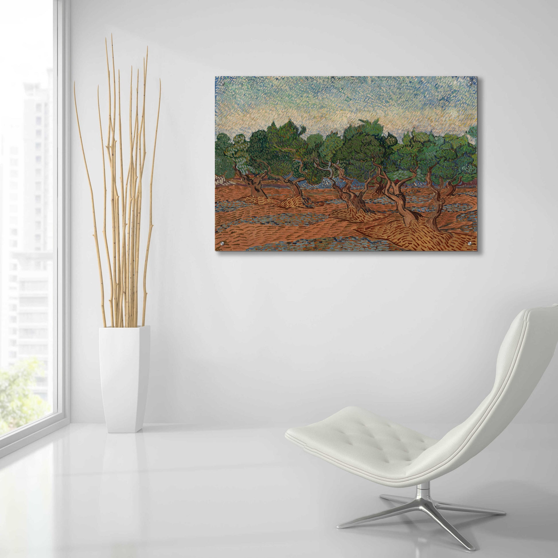 Epic Art 'Olive Grove II' by Vincent Van Gogh, Acrylic Glass Wall Art,36x24