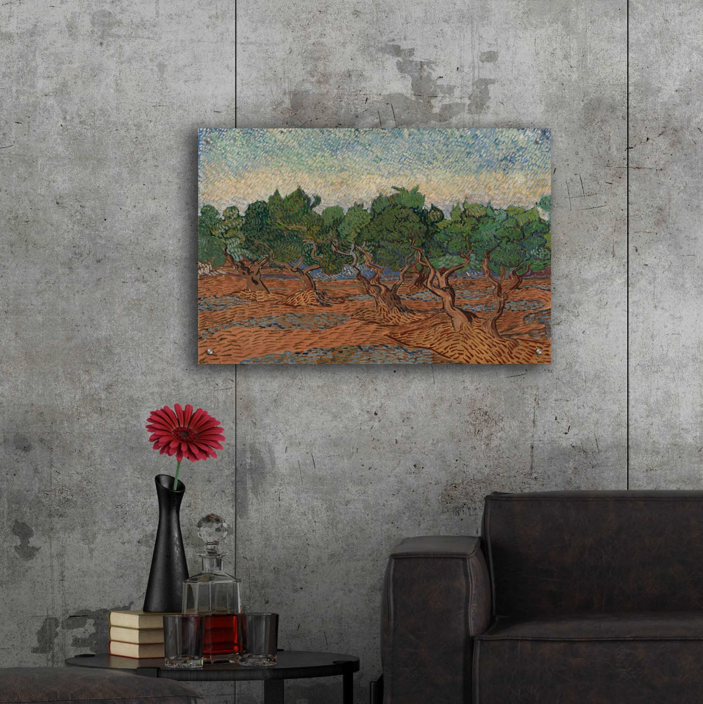 Epic Art 'Olive Grove II' by Vincent Van Gogh, Acrylic Glass Wall Art,36x24