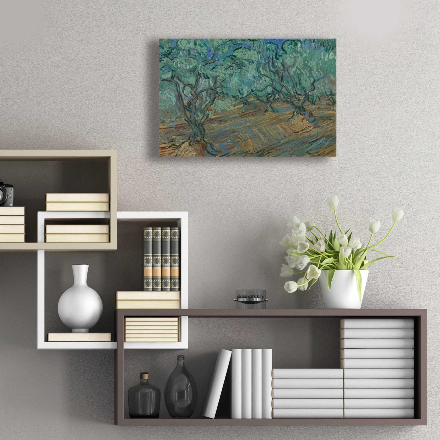 Epic Art 'Olive Grove' by Vincent Van Gogh, Acrylic Glass Wall Art,24x16