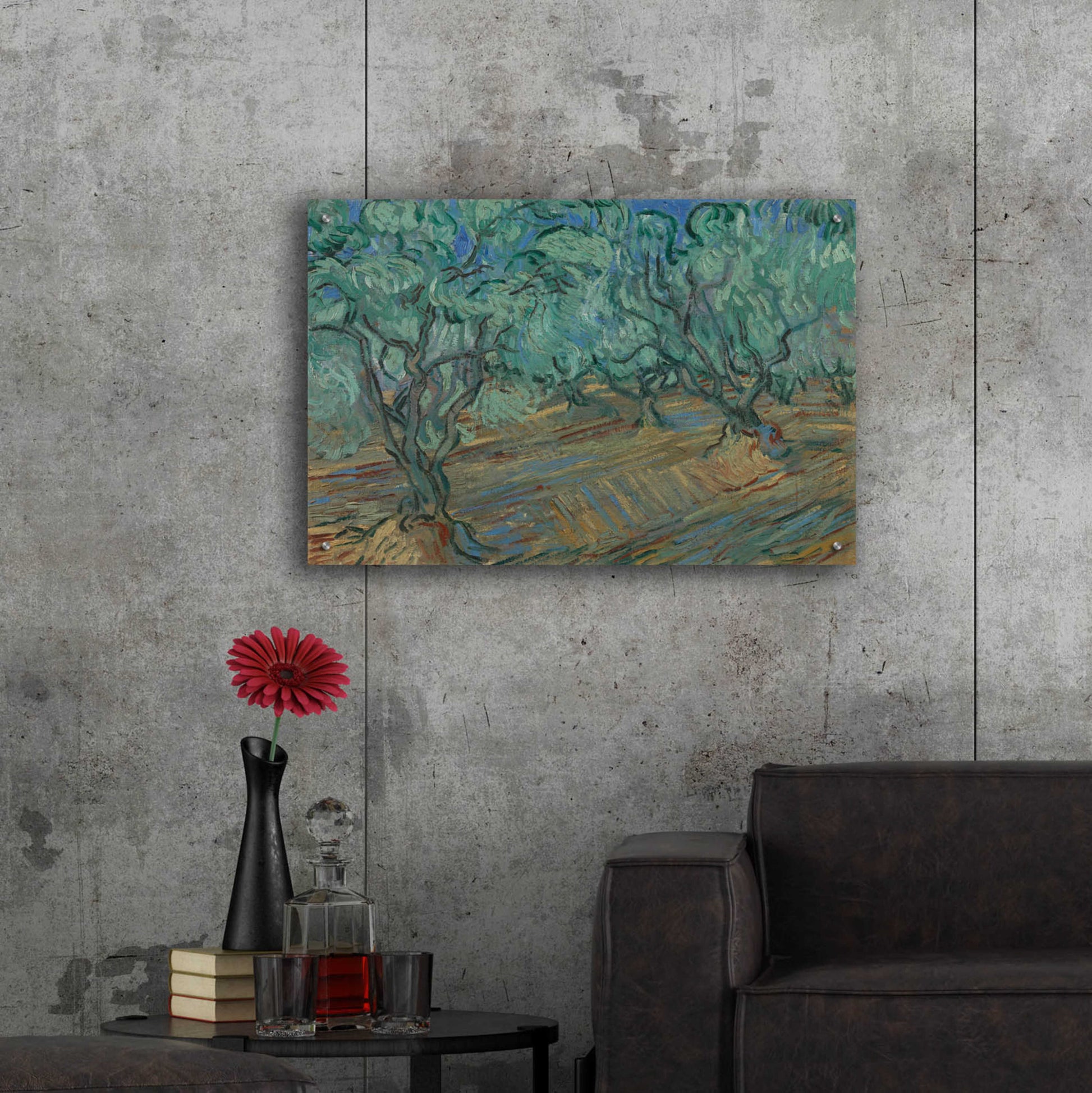 Epic Art 'Olive Grove' by Vincent Van Gogh, Acrylic Glass Wall Art,36x24