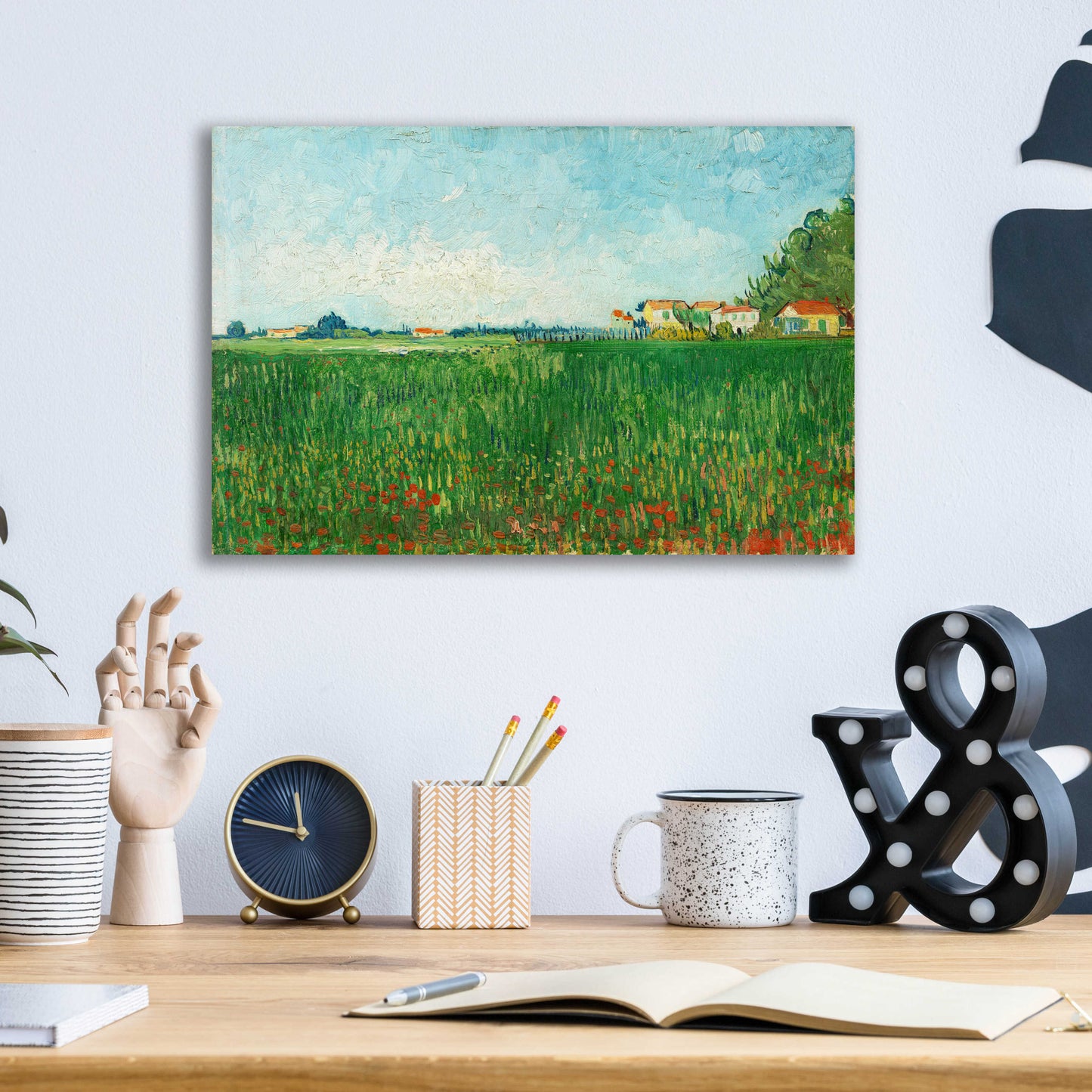 Epic Art 'Field With Poppies' by Vincent Van Gogh, Acrylic Glass Wall Art,16x12