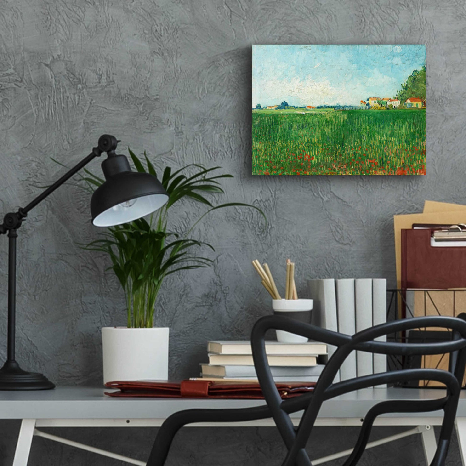 Epic Art 'Field With Poppies' by Vincent Van Gogh, Acrylic Glass Wall Art,16x12