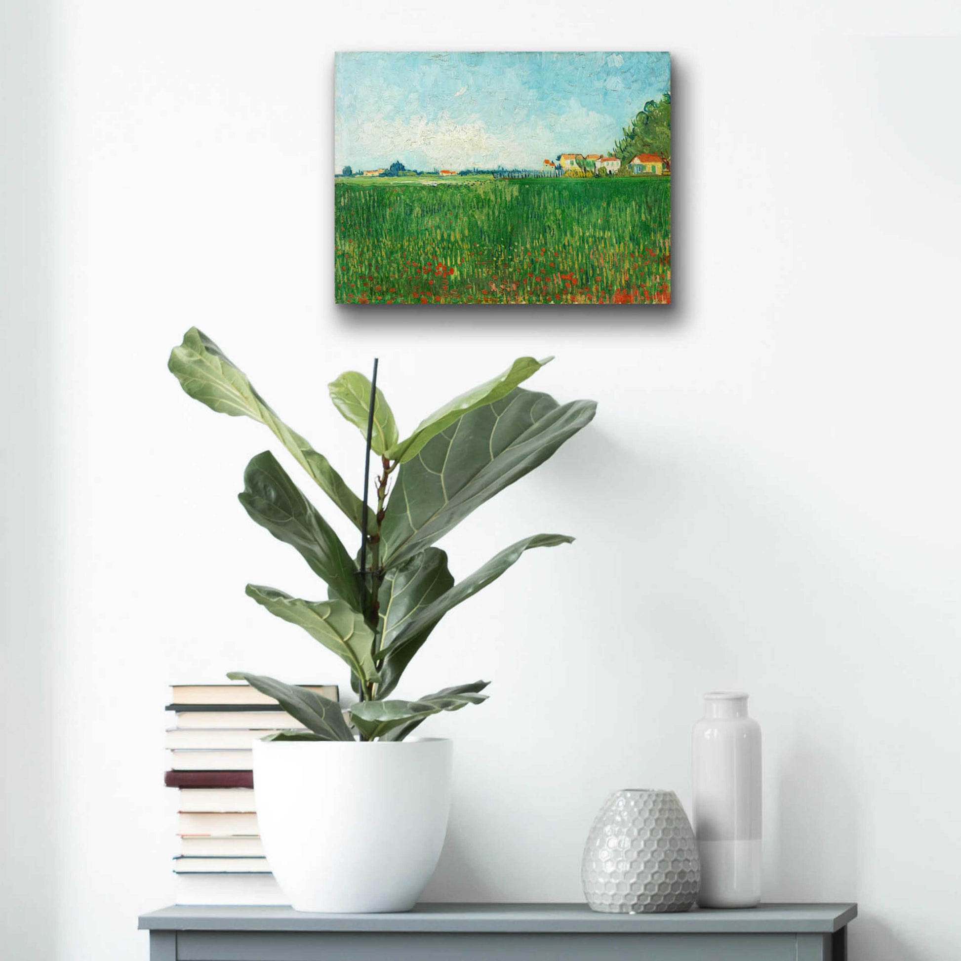 Epic Art 'Field With Poppies' by Vincent Van Gogh, Acrylic Glass Wall Art,16x12