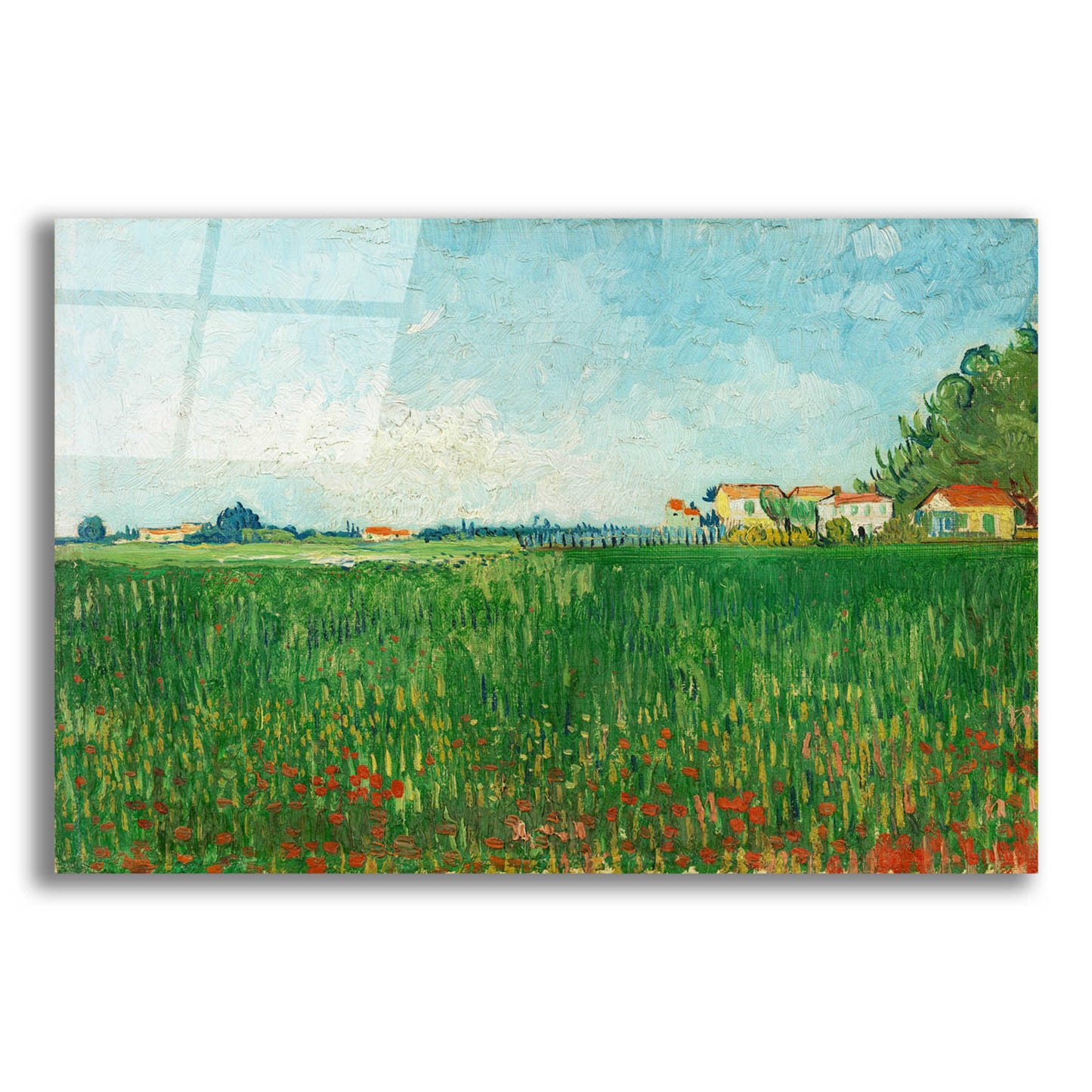 Epic Art 'Field With Poppies' by Vincent Van Gogh, Acrylic Glass Wall Art,16x12