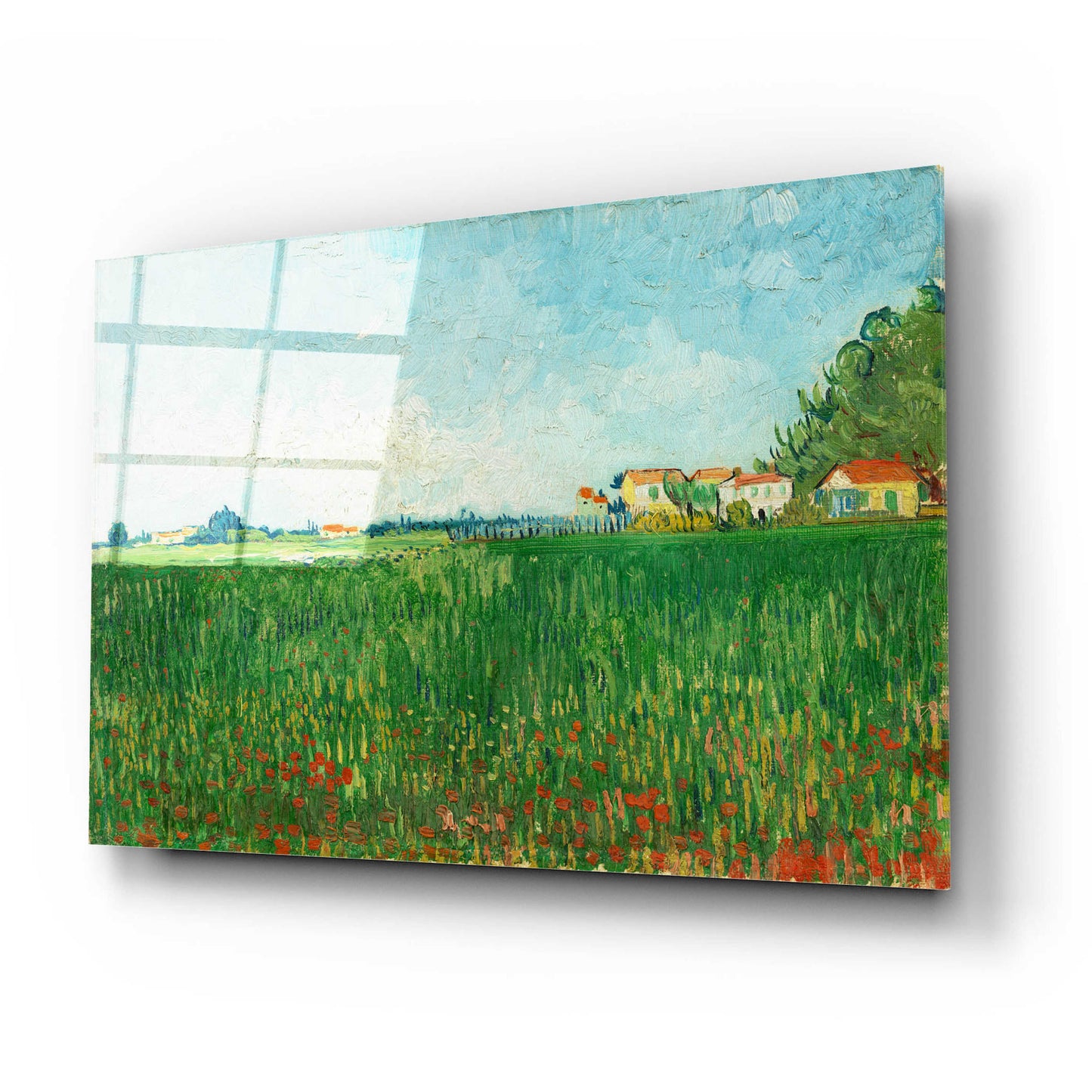 Epic Art 'Field With Poppies' by Vincent Van Gogh, Acrylic Glass Wall Art,24x16