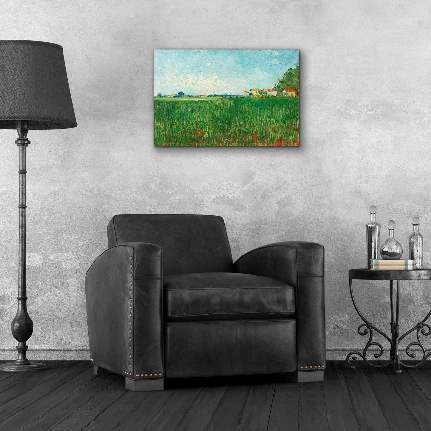 Epic Art 'Field With Poppies' by Vincent Van Gogh, Acrylic Glass Wall Art,24x16