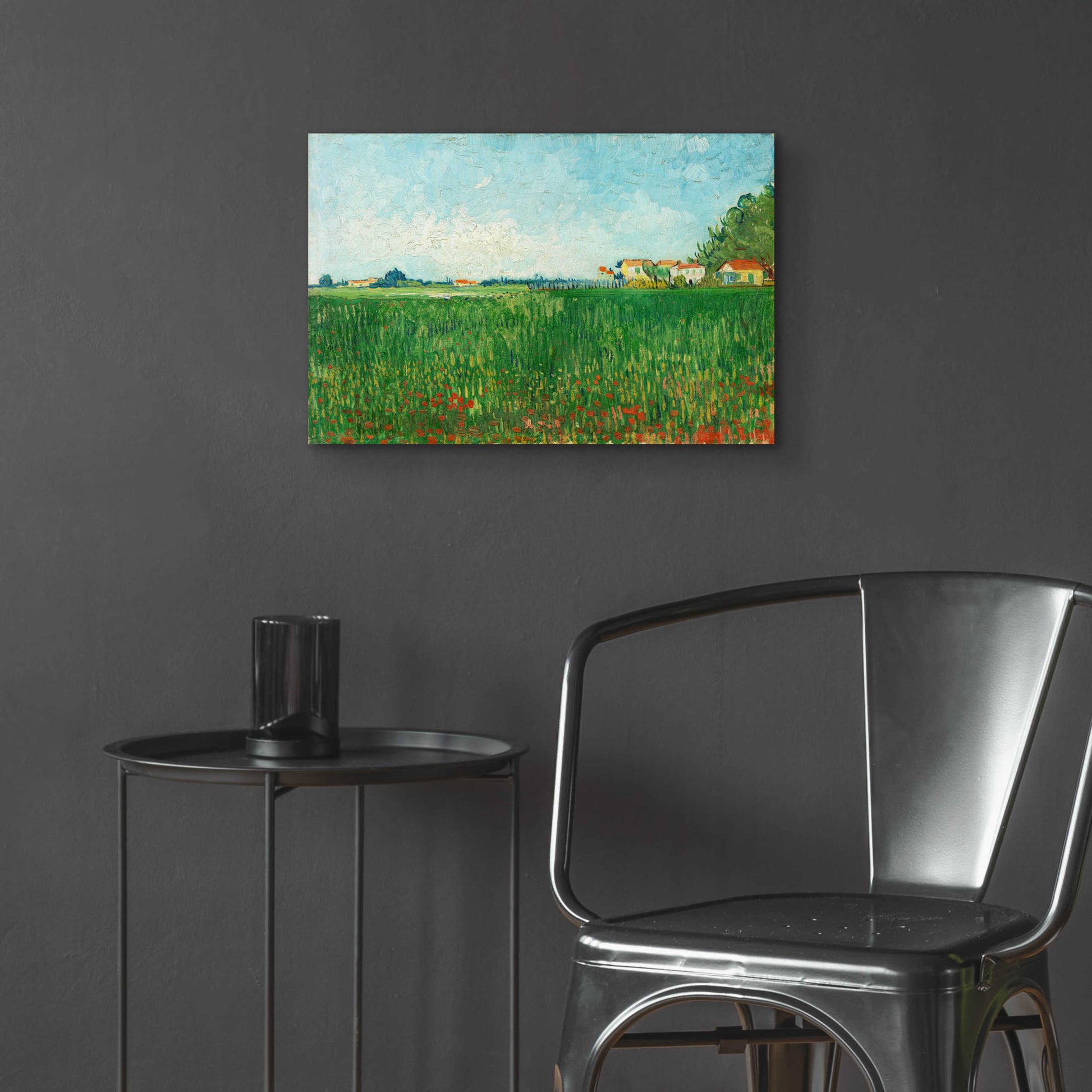 Epic Art 'Field With Poppies' by Vincent Van Gogh, Acrylic Glass Wall Art,24x16