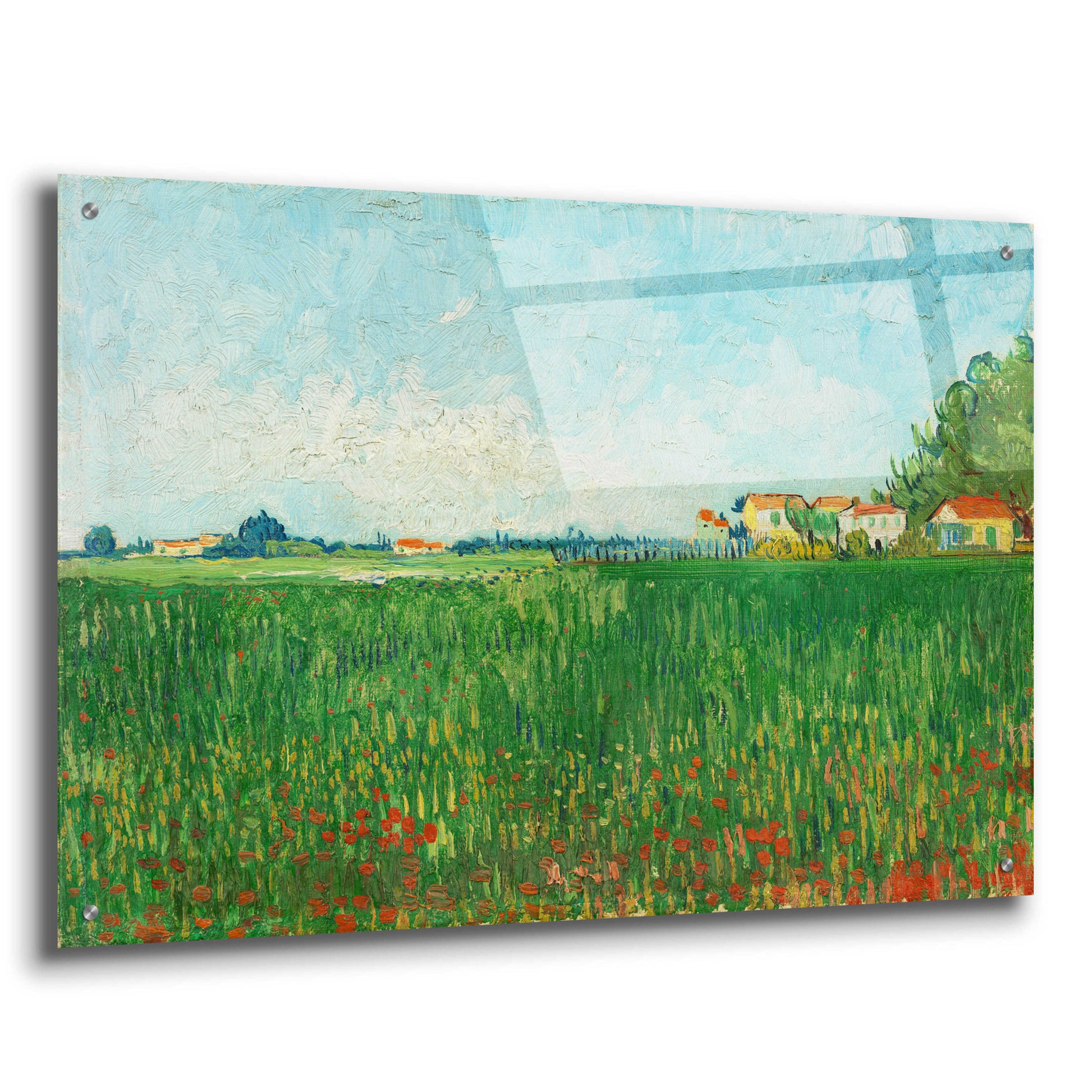 Epic Art 'Field With Poppies' by Vincent Van Gogh, Acrylic Glass Wall Art,36x24