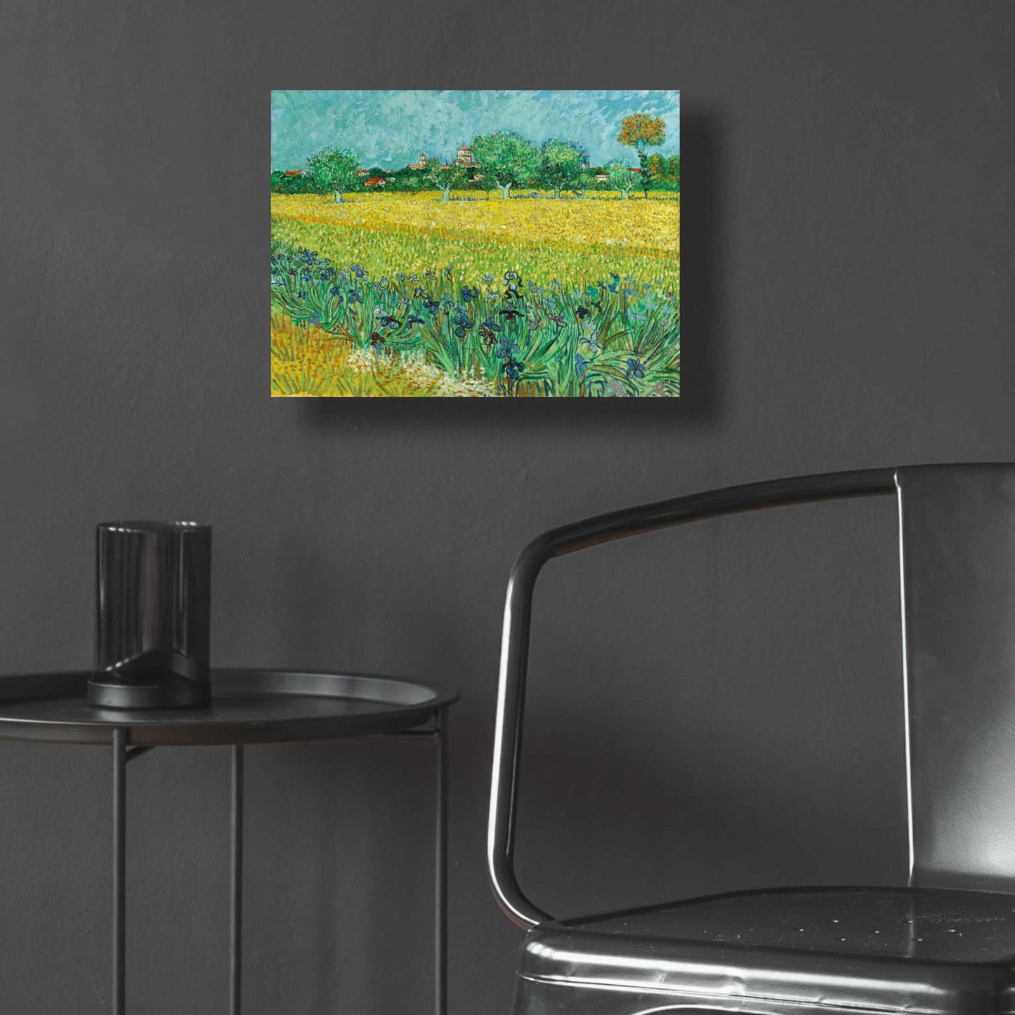 Epic Art 'Field With Irises Near Arles' by Vincent Van Gogh, Acrylic Glass Wall Art,16x12