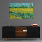 Epic Art 'Field With Irises Near Arles' by Vincent Van Gogh, Acrylic Glass Wall Art,36x24