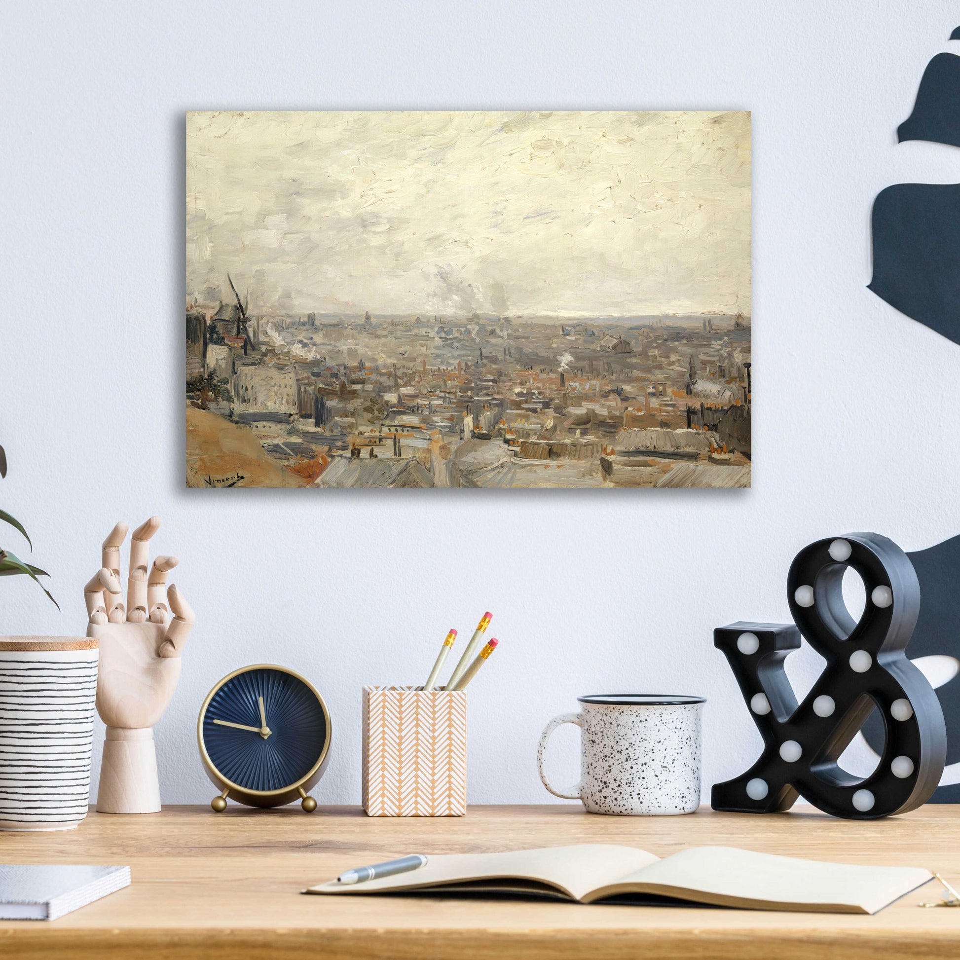 Epic Art 'View From Montmartre ' by Vincent Van Gogh, Acrylic Glass Wall Art,16x12