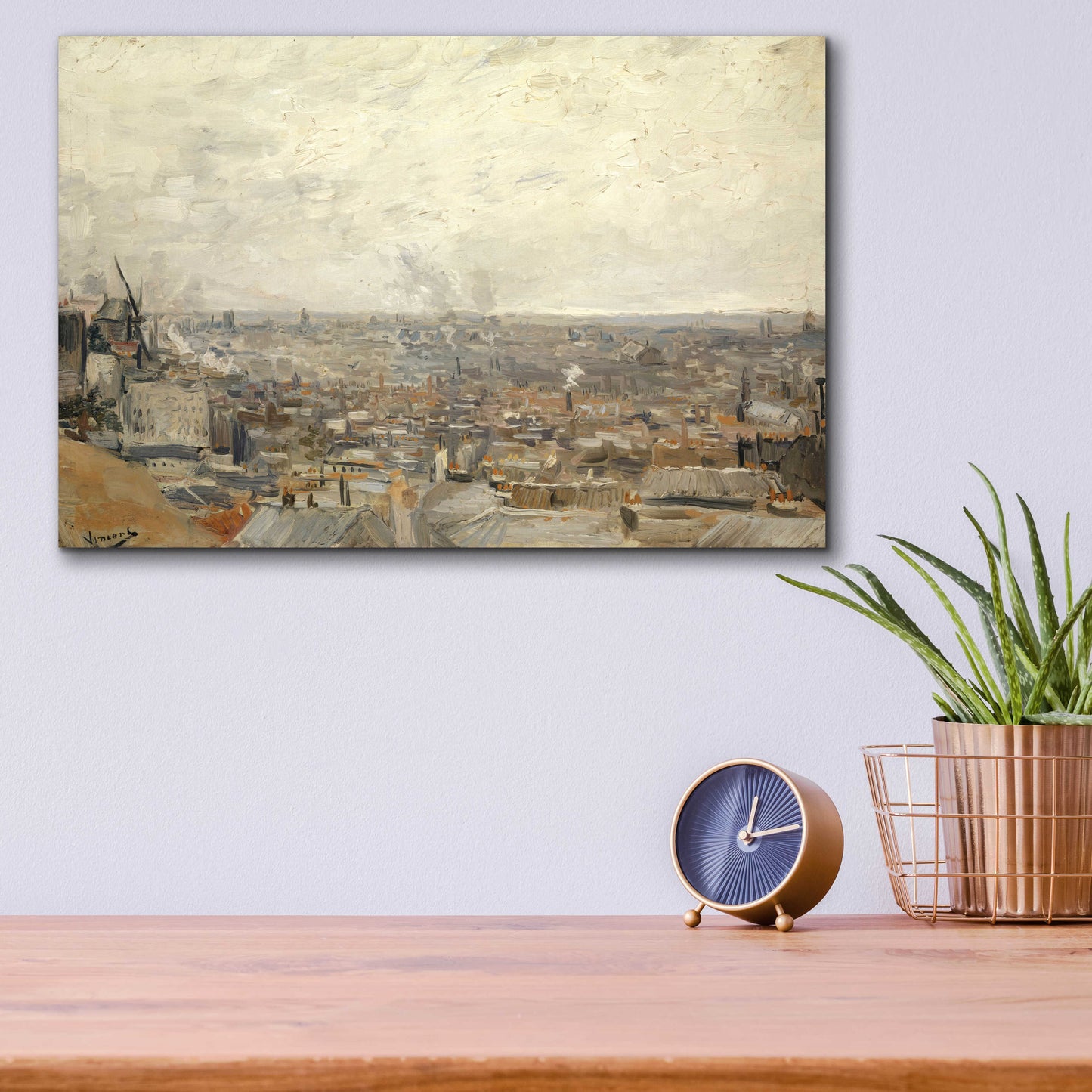 Epic Art 'View From Montmartre ' by Vincent Van Gogh, Acrylic Glass Wall Art,16x12