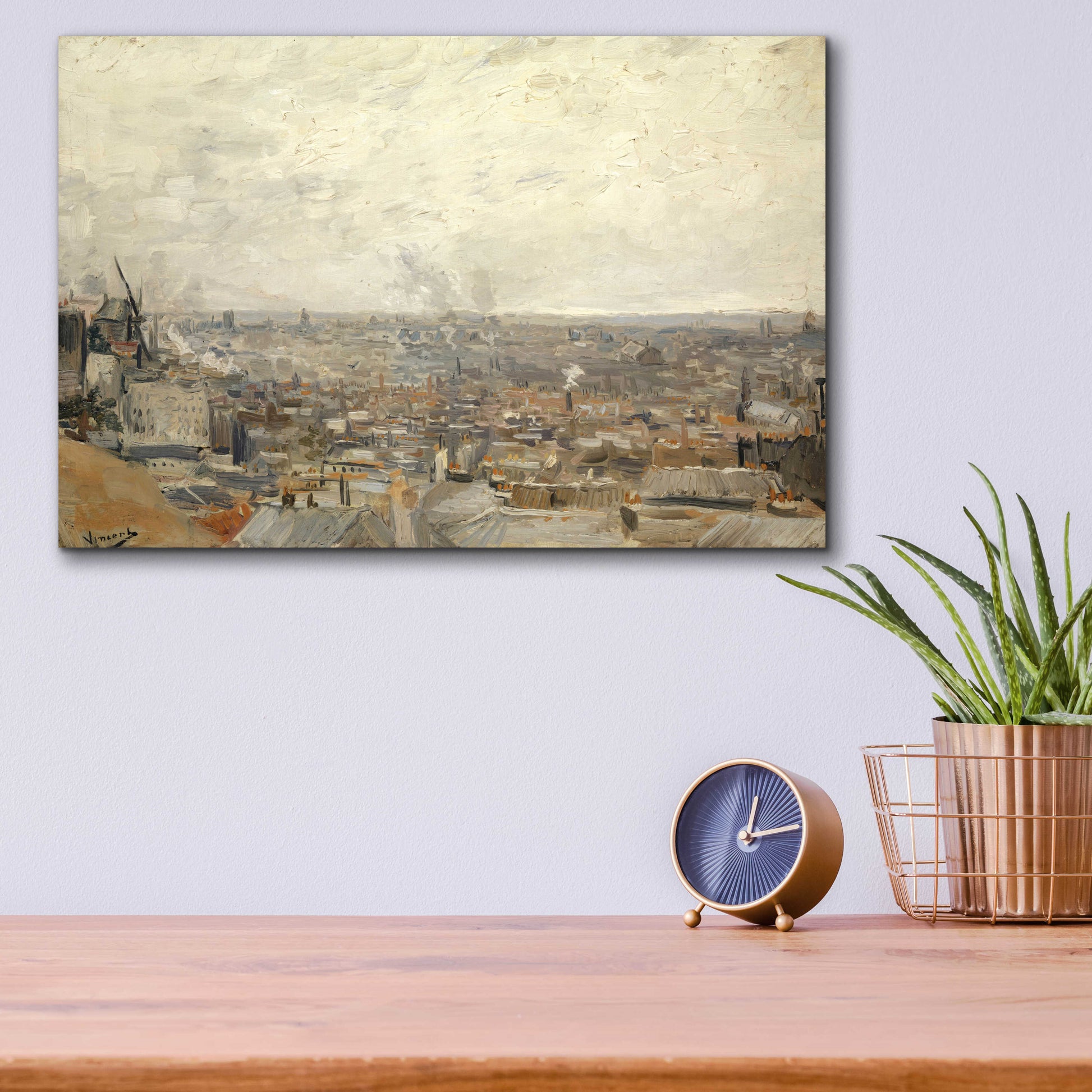 Epic Art 'View From Montmartre ' by Vincent Van Gogh, Acrylic Glass Wall Art,16x12