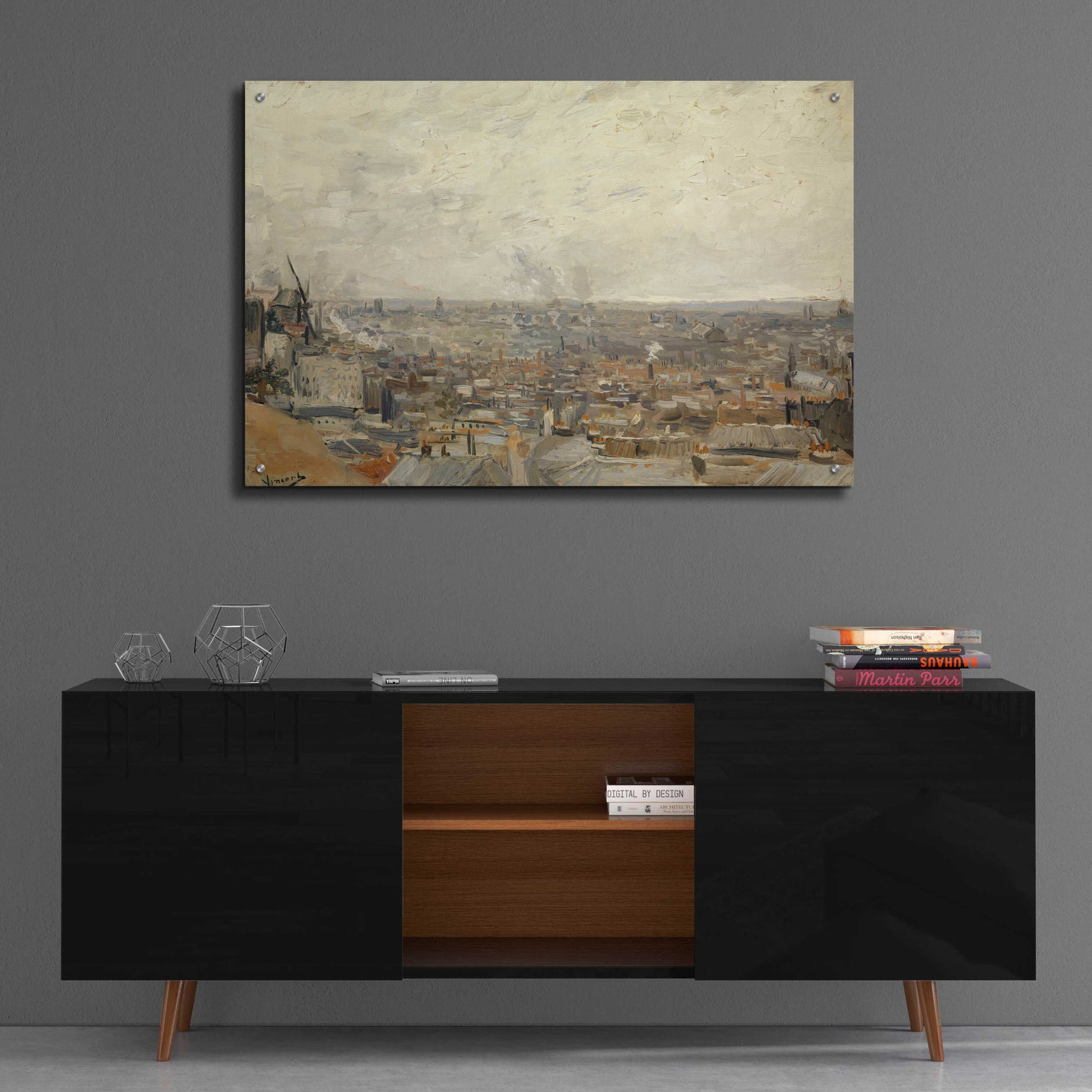 Epic Art 'View From Montmartre ' by Vincent Van Gogh, Acrylic Glass Wall Art,36x24