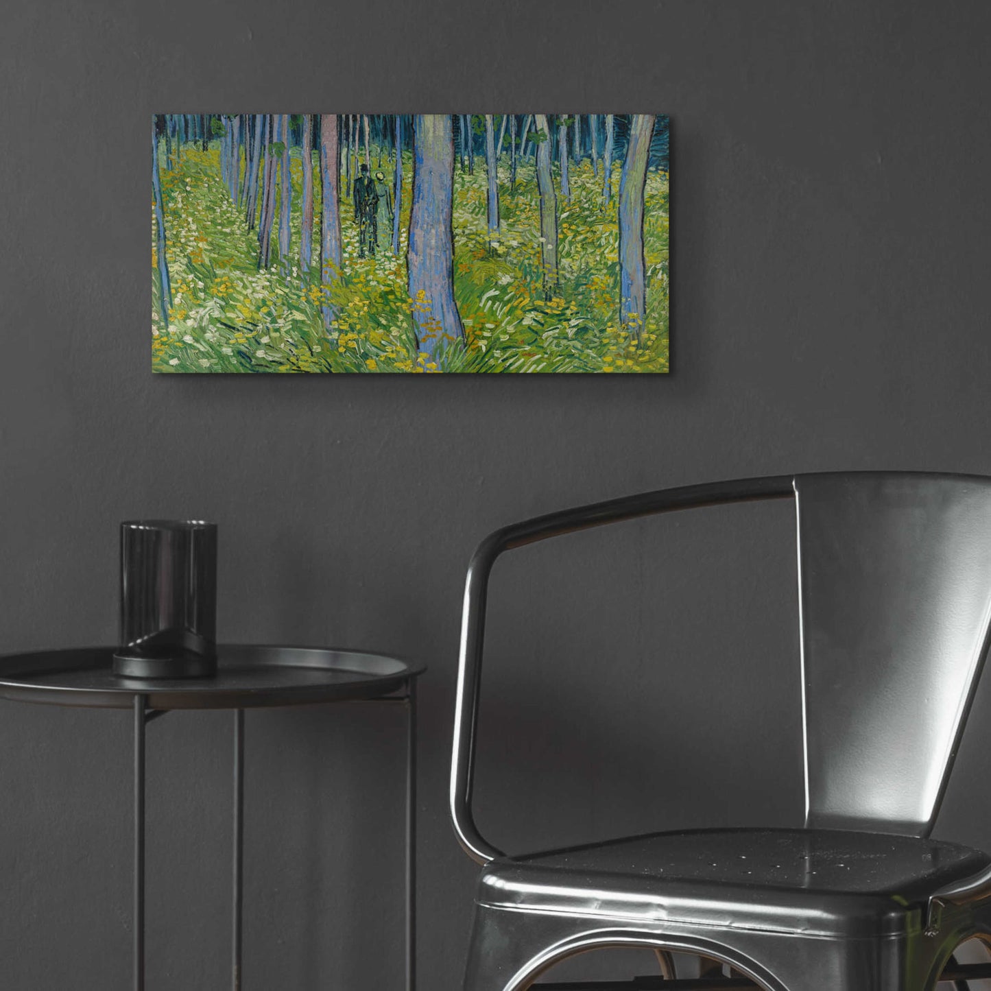 Epic Art 'Undergrowth With Two Figures' by Vincent Van Gogh, Acrylic Glass Wall Art,24x12