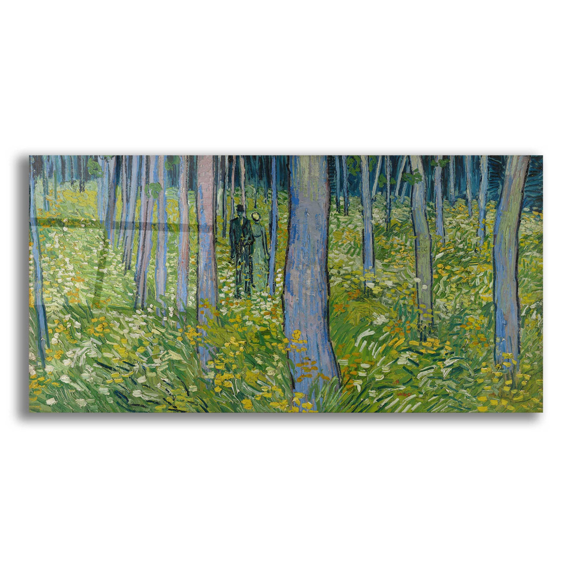 Epic Art 'Undergrowth With Two Figures' by Vincent Van Gogh, Acrylic Glass Wall Art,24x12