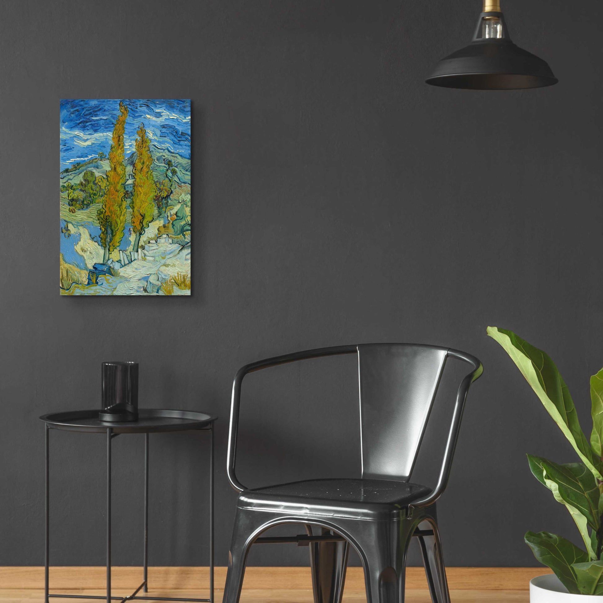 Epic Art 'Two Poplars In The Alpilles Near Saint-Rémy' by Vincent Van Gogh, Acrylic Glass Wall Art,16x24