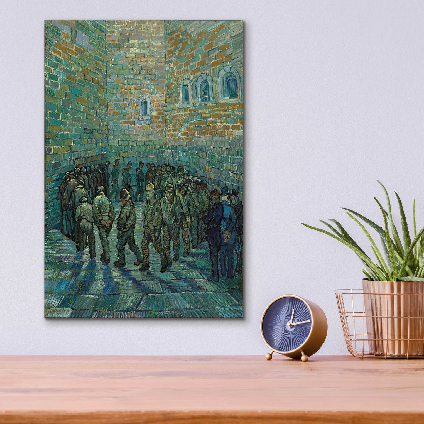 Epic Art 'The Prison Courtyard ' by Vincent Van Gogh, Acrylic Glass Wall Art,12x16