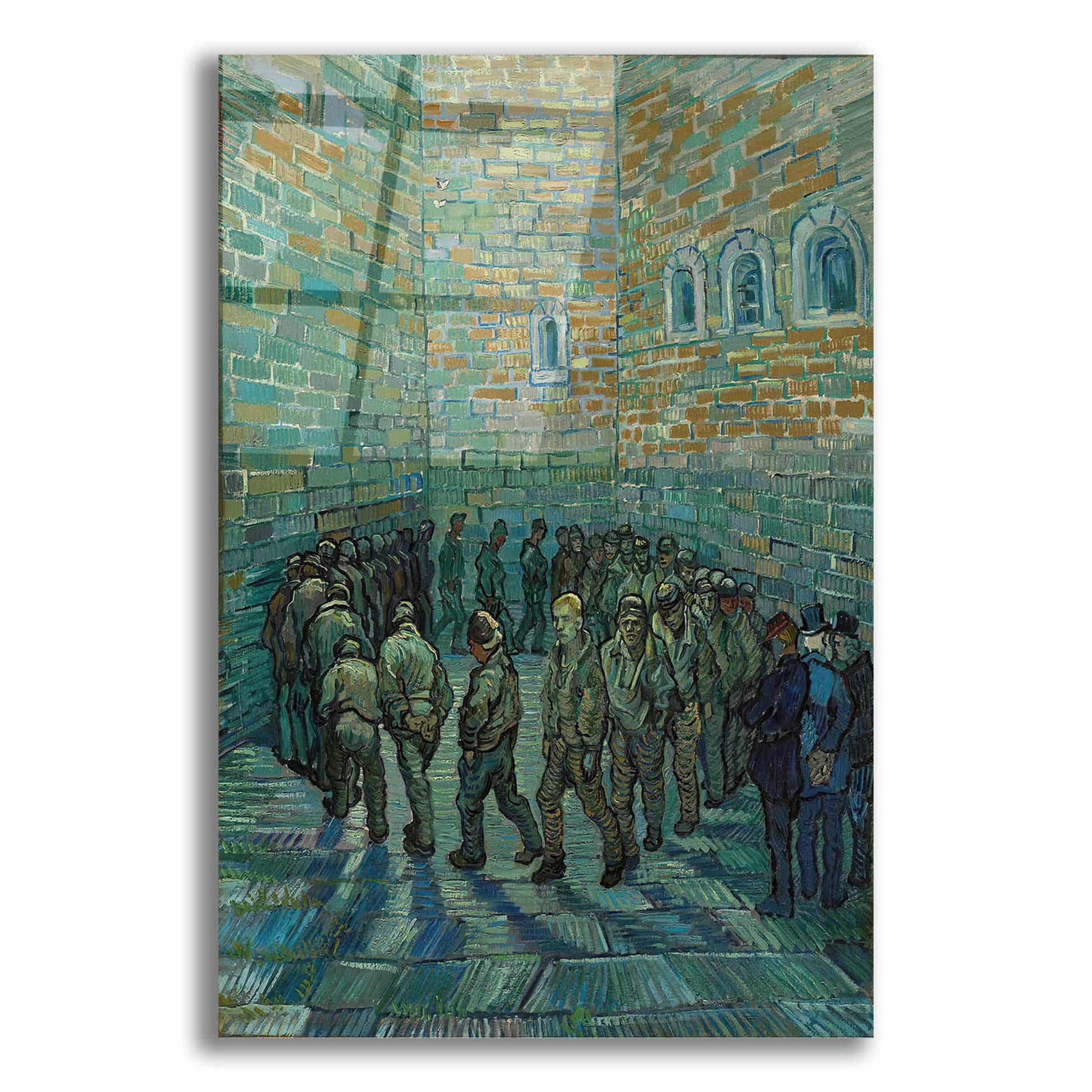 Epic Art 'The Prison Courtyard ' by Vincent Van Gogh, Acrylic Glass Wall Art,12x16