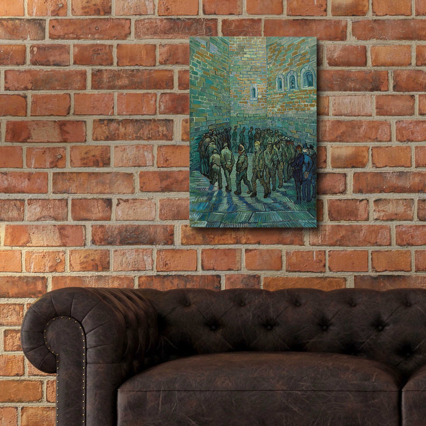 Epic Art 'The Prison Courtyard ' by Vincent Van Gogh, Acrylic Glass Wall Art,16x24