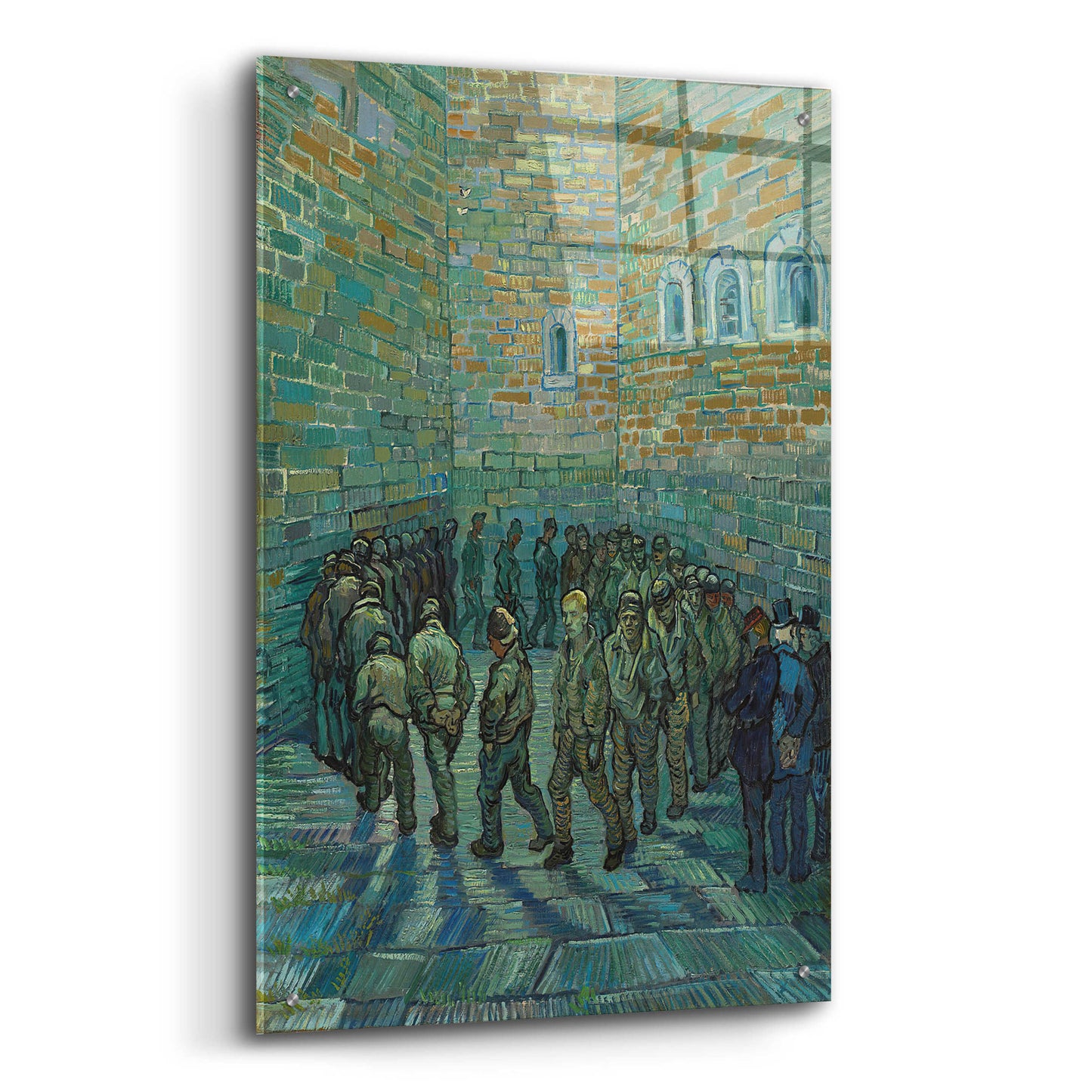 Epic Art 'The Prison Courtyard ' by Vincent Van Gogh, Acrylic Glass Wall Art,24x36