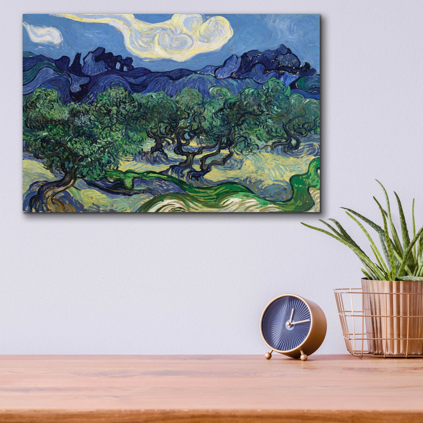 Epic Art 'The Olive Trees ' by Vincent Van Gogh, Acrylic Glass Wall Art,16x12