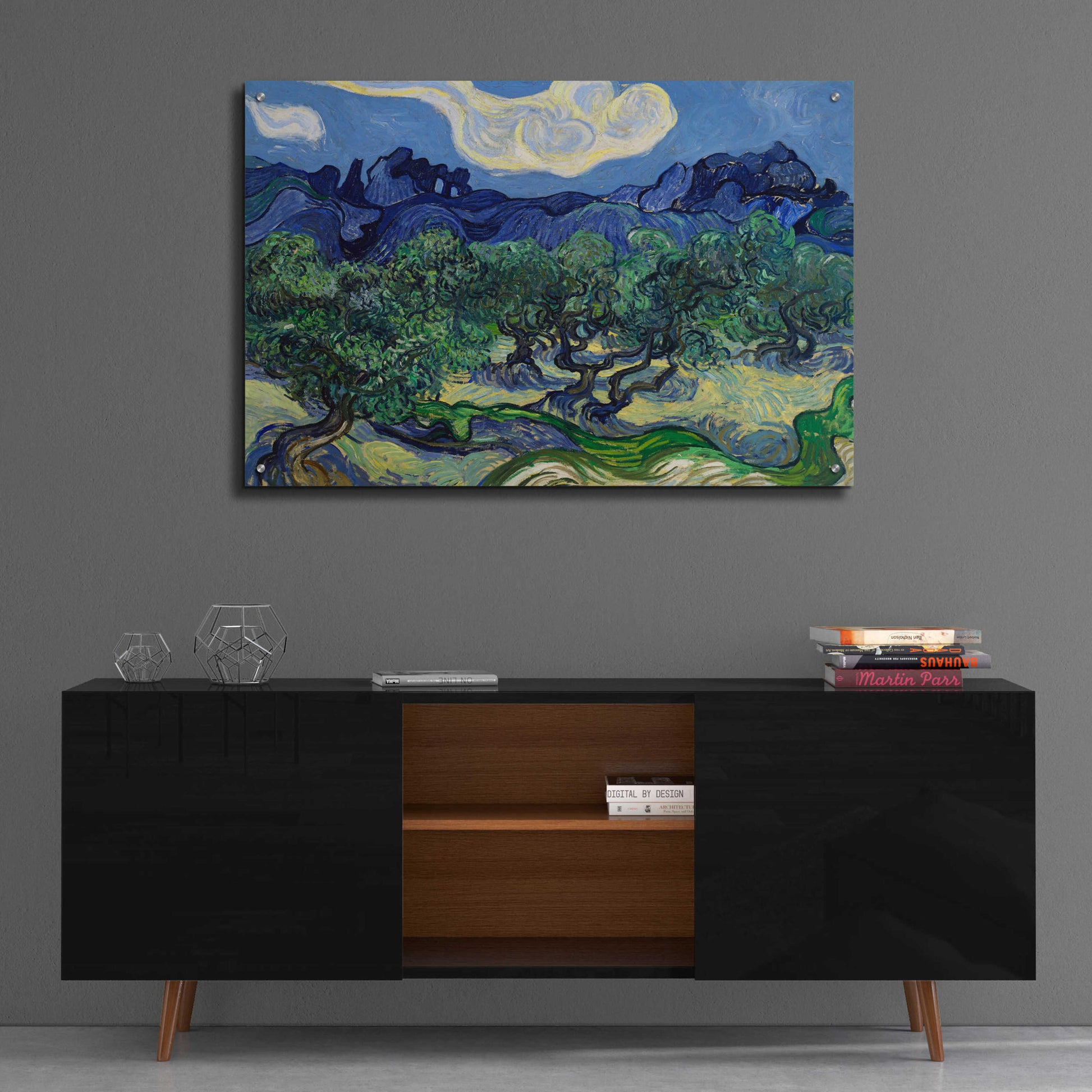 Epic Art 'The Olive Trees ' by Vincent Van Gogh, Acrylic Glass Wall Art,36x24