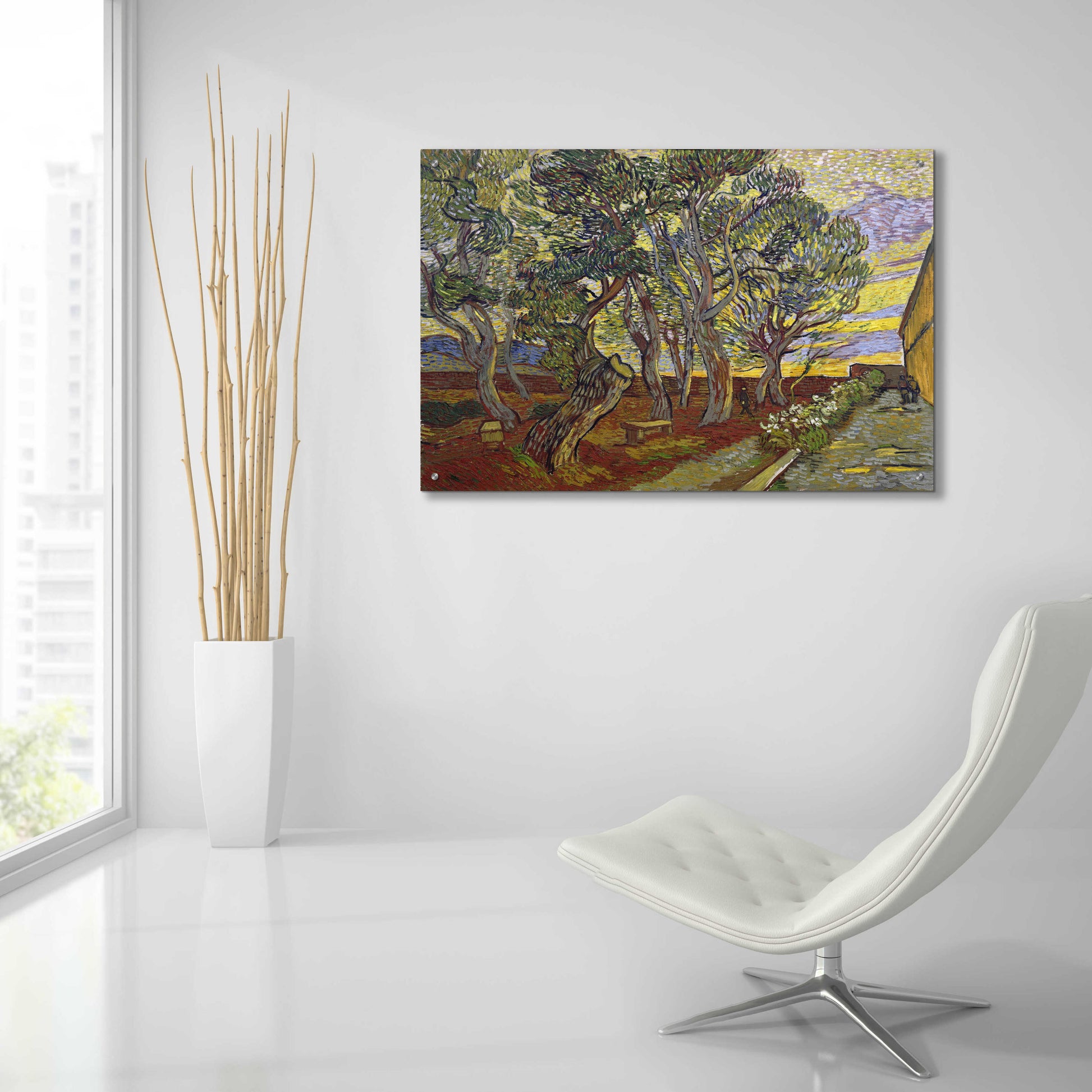 Epic Art 'The Garden Of Saint Paul's Hospital' by Vincent Van Gogh, Acrylic Glass Wall Art,36x24