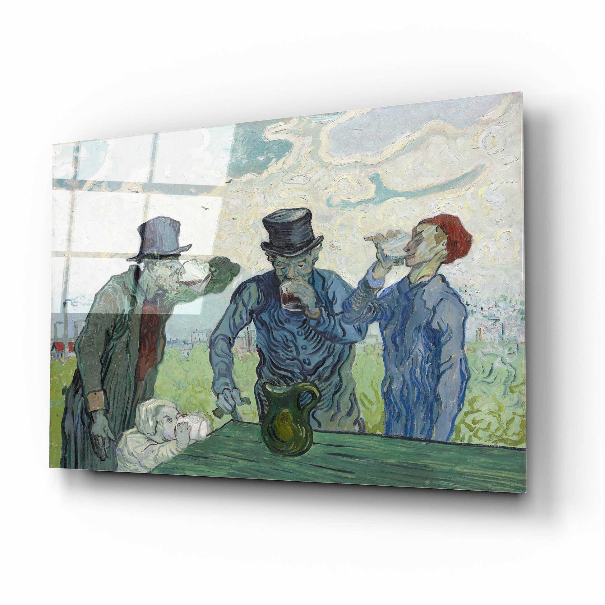 Epic Art 'The Drinkers' by Vincent Van Gogh, Acrylic Glass Wall Art,16x12