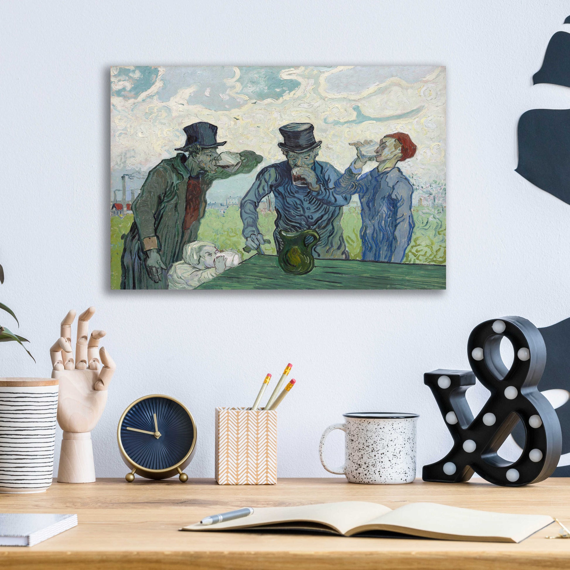 Epic Art 'The Drinkers' by Vincent Van Gogh, Acrylic Glass Wall Art,16x12