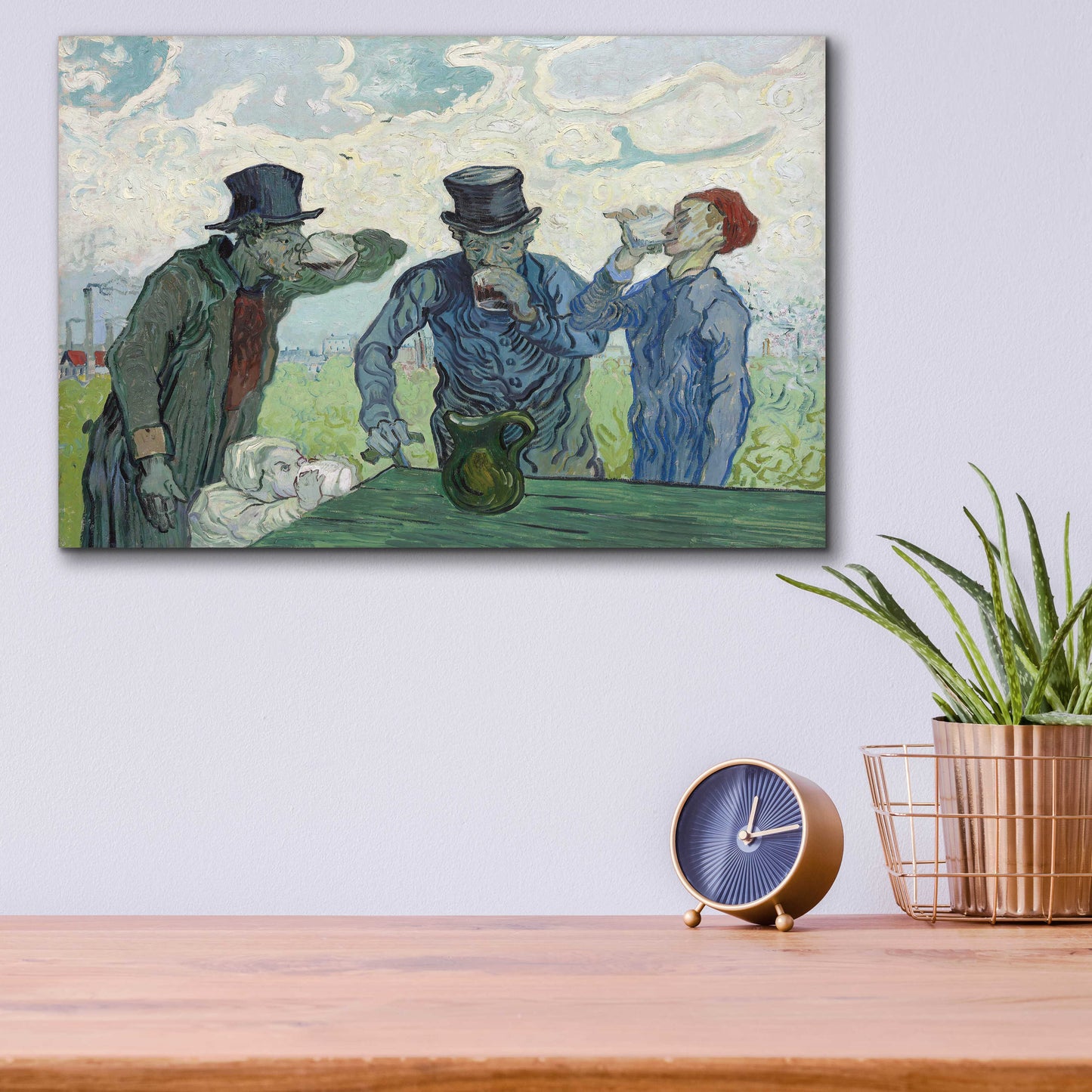 Epic Art 'The Drinkers' by Vincent Van Gogh, Acrylic Glass Wall Art,16x12