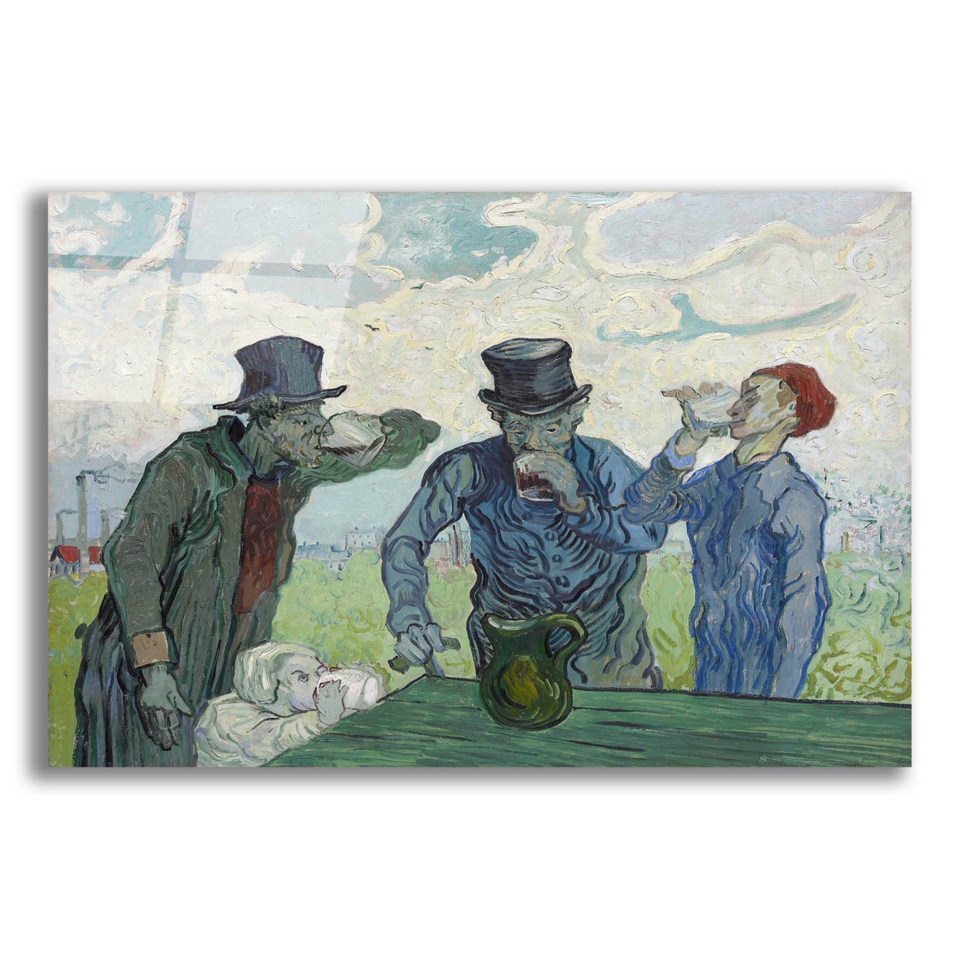 Epic Art 'The Drinkers' by Vincent Van Gogh, Acrylic Glass Wall Art,16x12