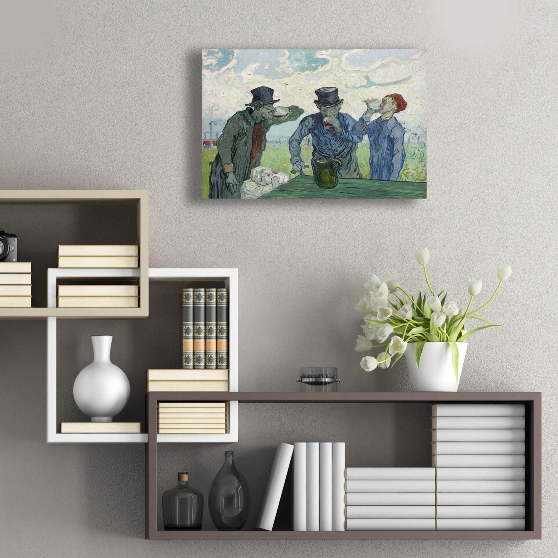 Epic Art 'The Drinkers' by Vincent Van Gogh, Acrylic Glass Wall Art,24x16