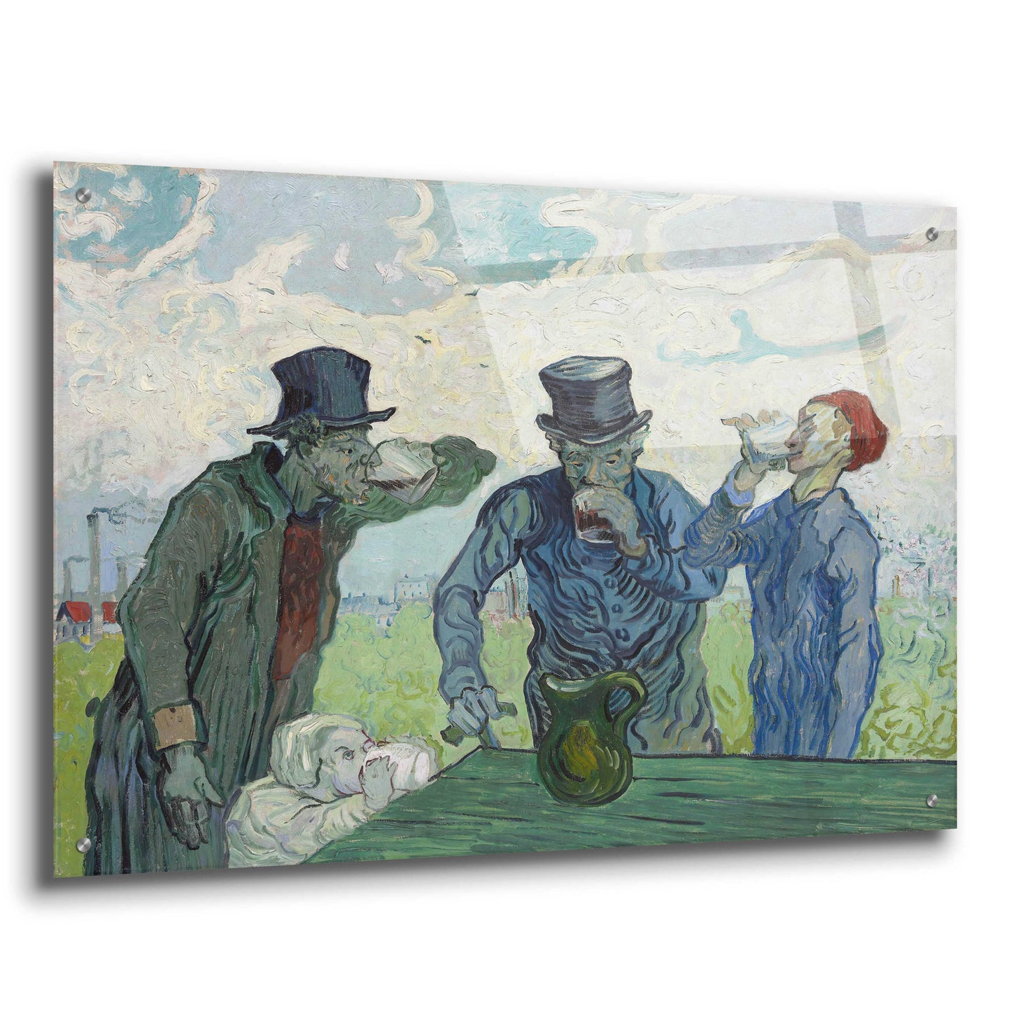 Epic Art 'The Drinkers' by Vincent Van Gogh, Acrylic Glass Wall Art,36x24