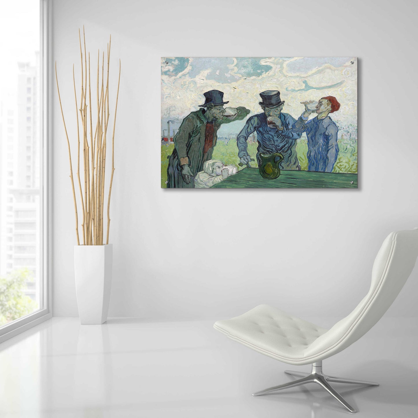 Epic Art 'The Drinkers' by Vincent Van Gogh, Acrylic Glass Wall Art,36x24