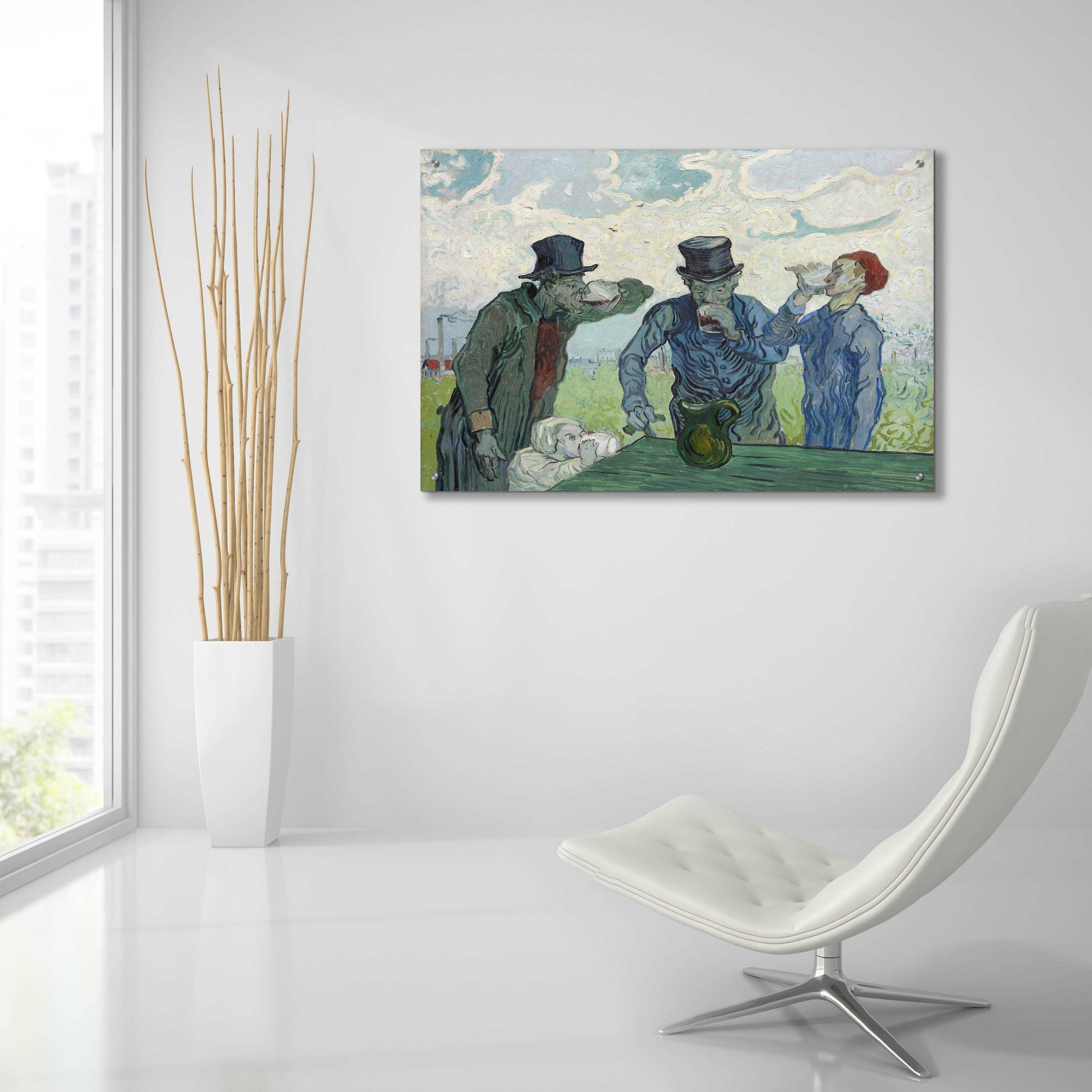 Epic Art 'The Drinkers' by Vincent Van Gogh, Acrylic Glass Wall Art,36x24