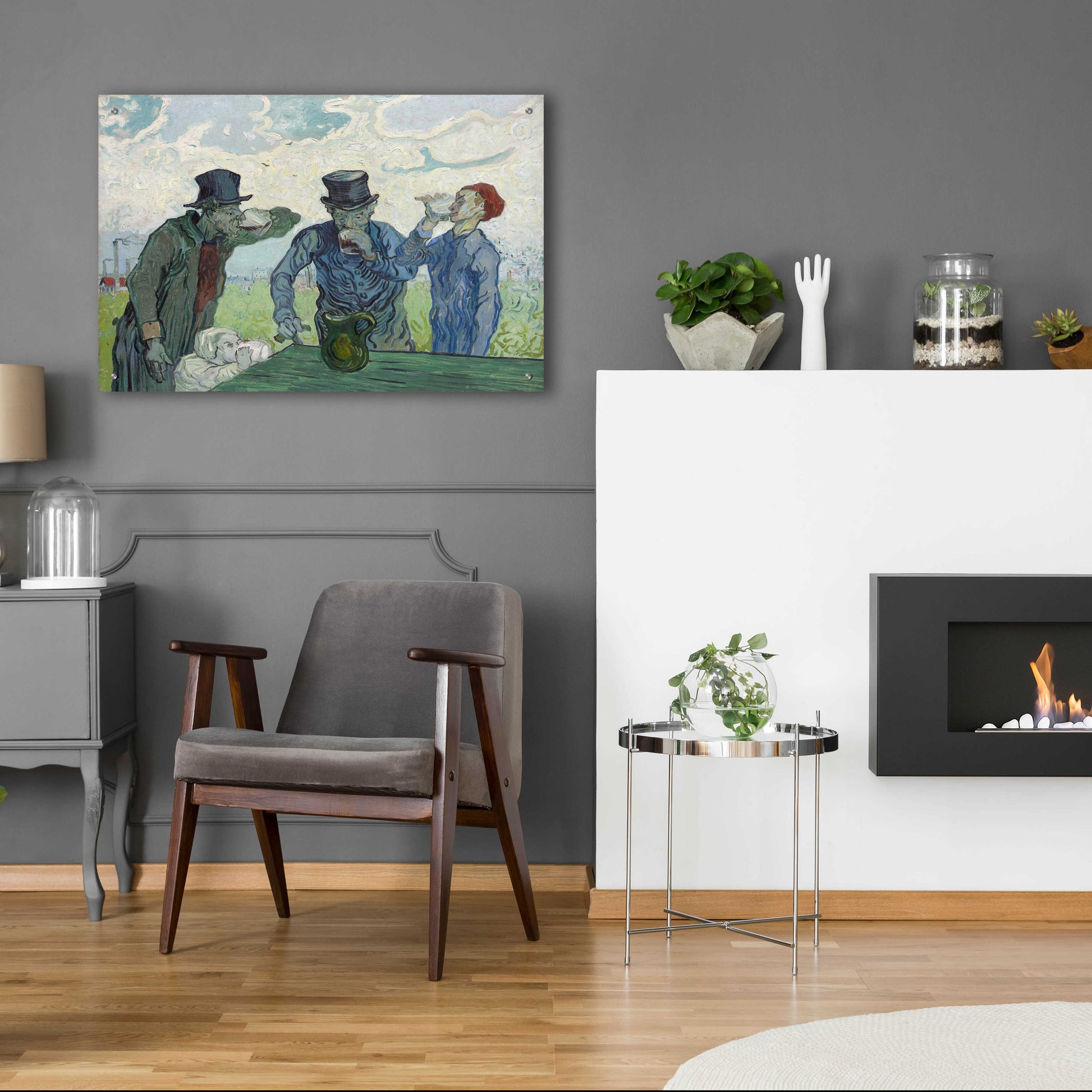 Epic Art 'The Drinkers' by Vincent Van Gogh, Acrylic Glass Wall Art,36x24