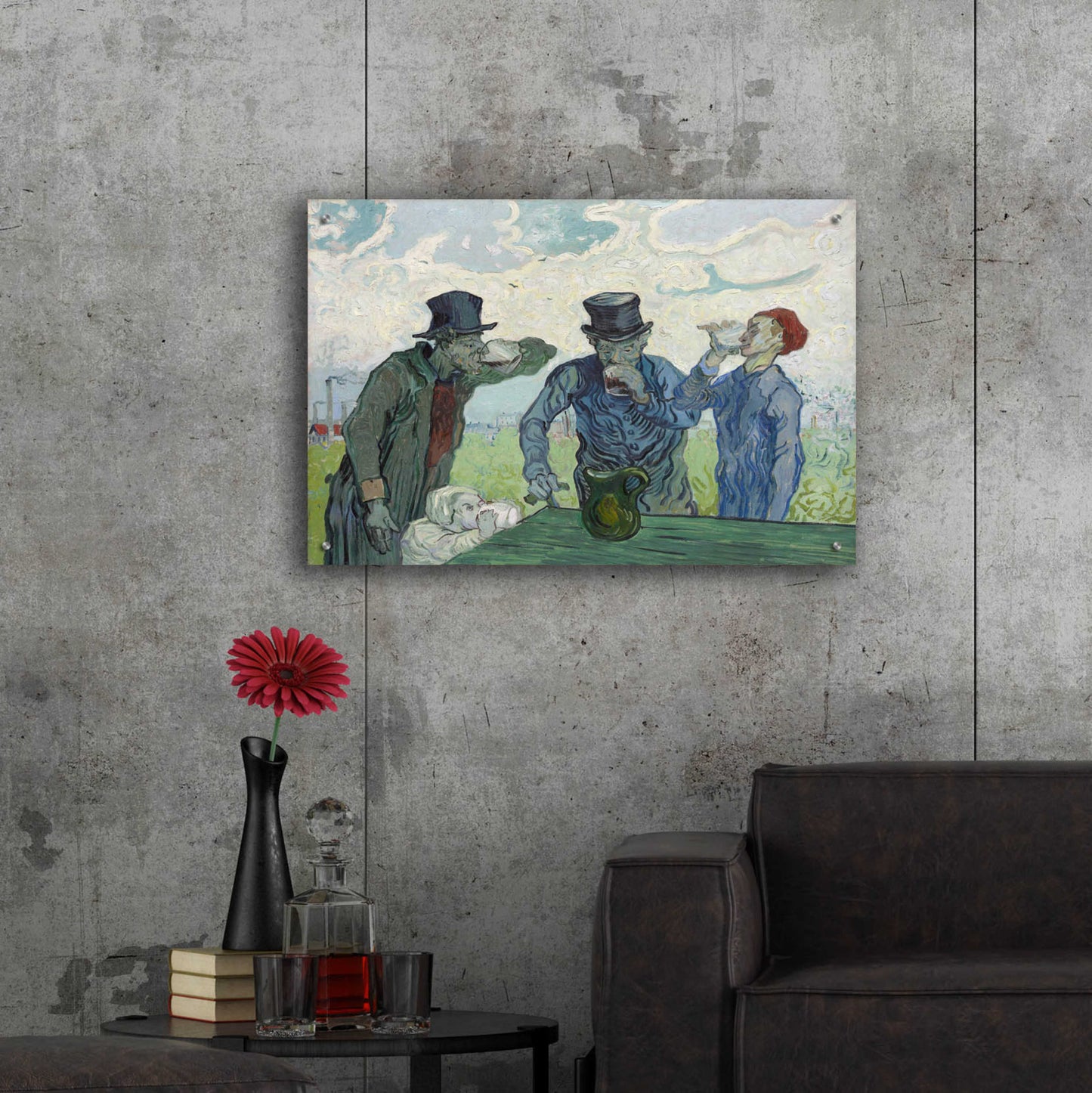 Epic Art 'The Drinkers' by Vincent Van Gogh, Acrylic Glass Wall Art,36x24