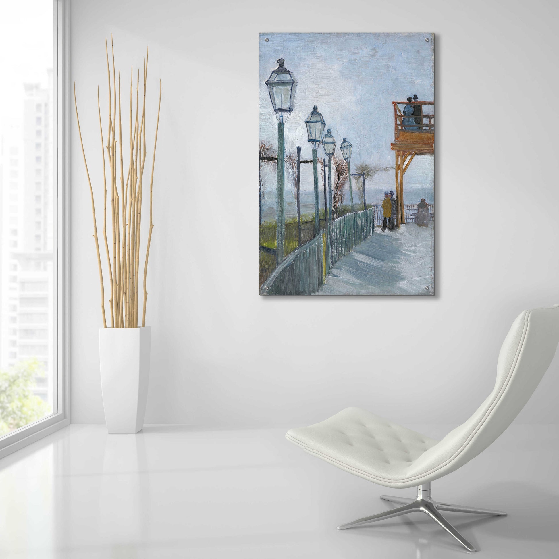 Epic Art 'Terrace And Observation Deck At The Moulin De Blute-Fin' by Vincent Van Gogh, Acrylic Glass Wall Art,24x36