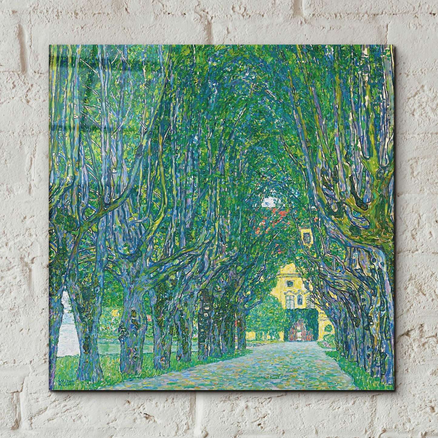 Epic Art 'Avenue To Kammer Castle' by Gustav Klimt, Acrylic Glass Wall Art,12x12