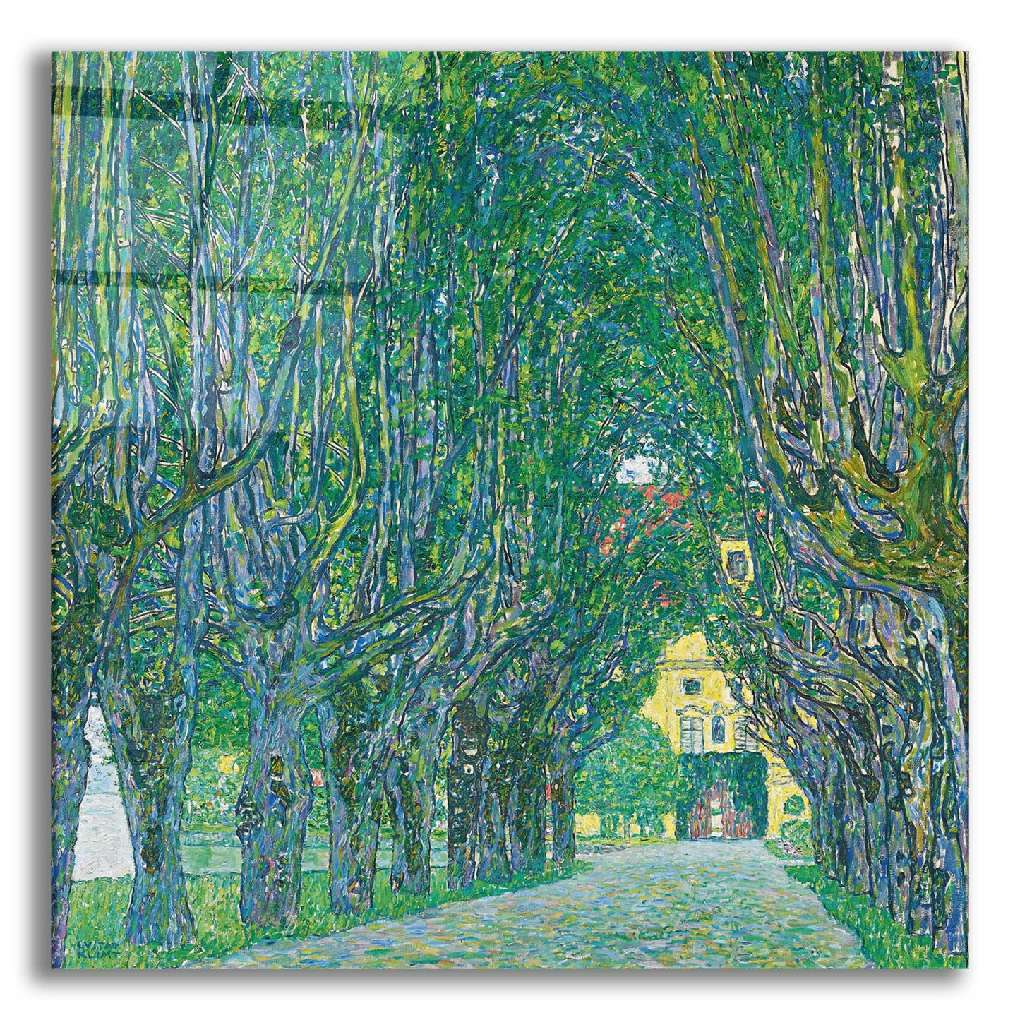 Epic Art 'Avenue To Kammer Castle' by Gustav Klimt, Acrylic Glass Wall Art,12x12