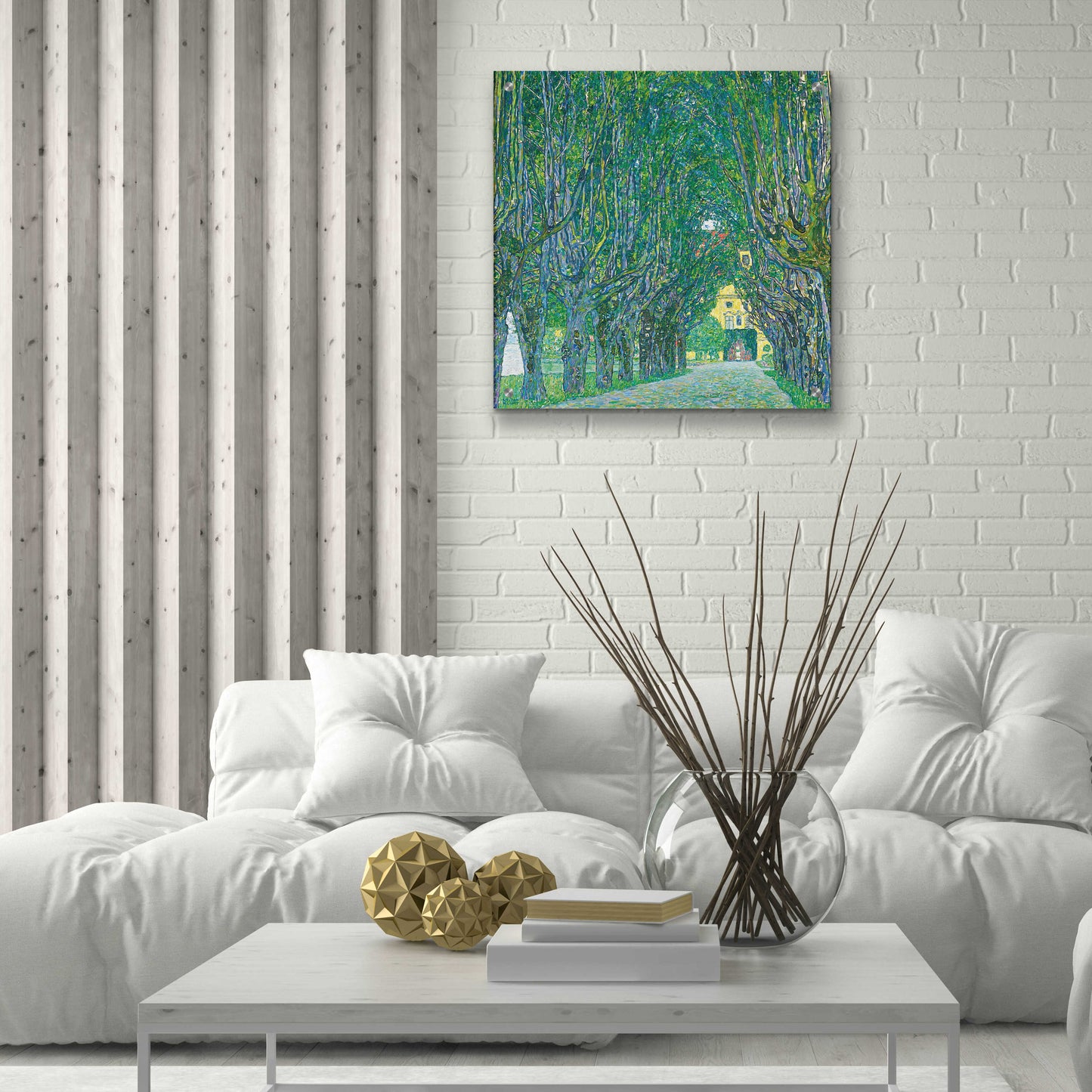 Epic Art 'Avenue To Kammer Castle' by Gustav Klimt, Acrylic Glass Wall Art,24x24