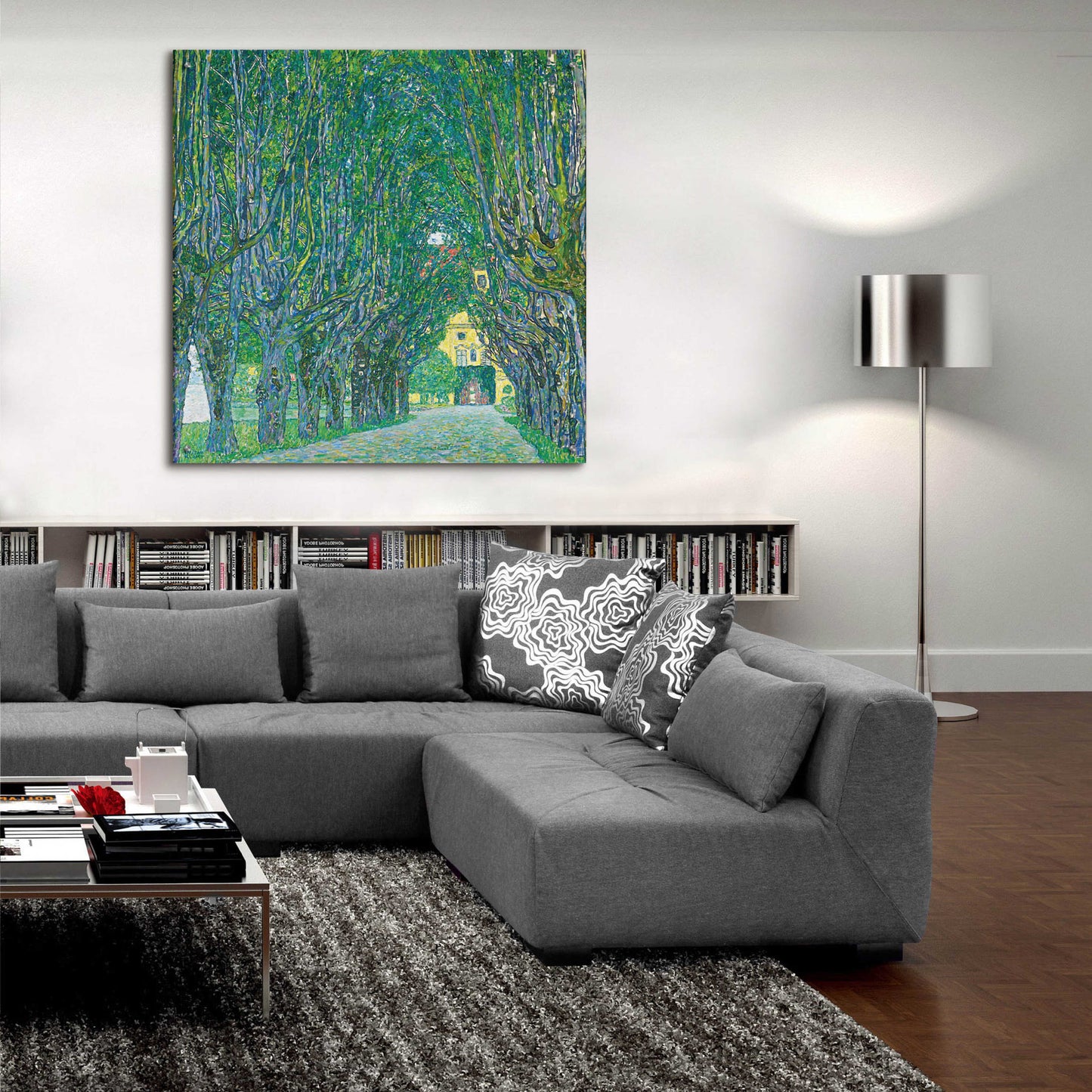 Epic Art 'Avenue To Kammer Castle' by Gustav Klimt, Acrylic Glass Wall Art,36x36