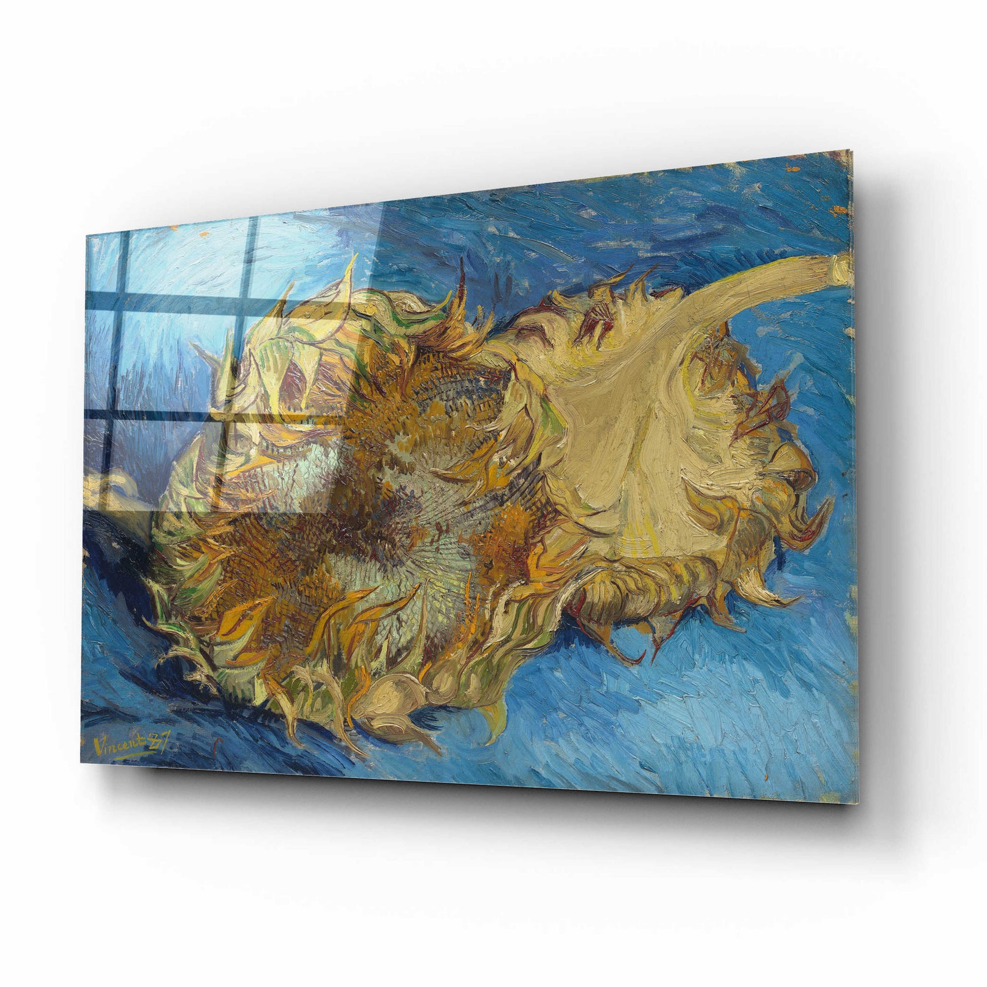 Epic Art 'Sunflowers 1887' by Vincent Van Gogh, Acrylic Glass Wall Art,16x12