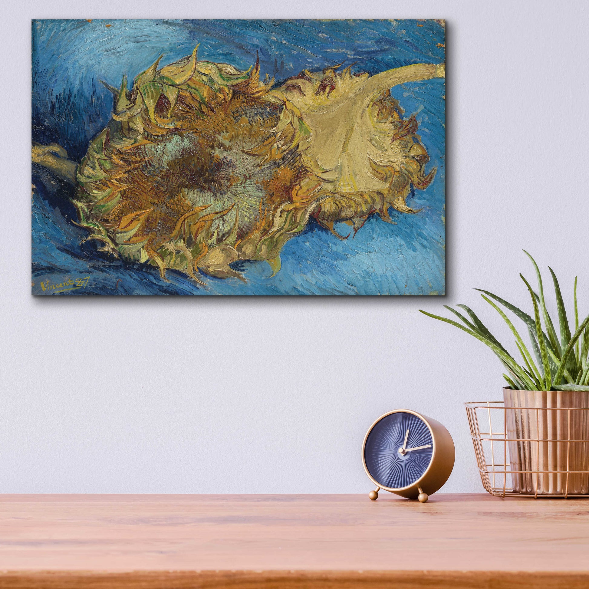 Epic Art 'Sunflowers 1887' by Vincent Van Gogh, Acrylic Glass Wall Art,16x12