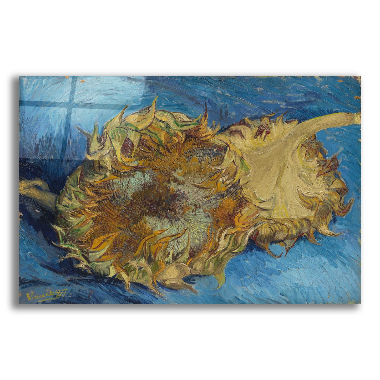 Epic Art 'Sunflowers 1887' by Vincent Van Gogh, Acrylic Glass Wall Art,16x12