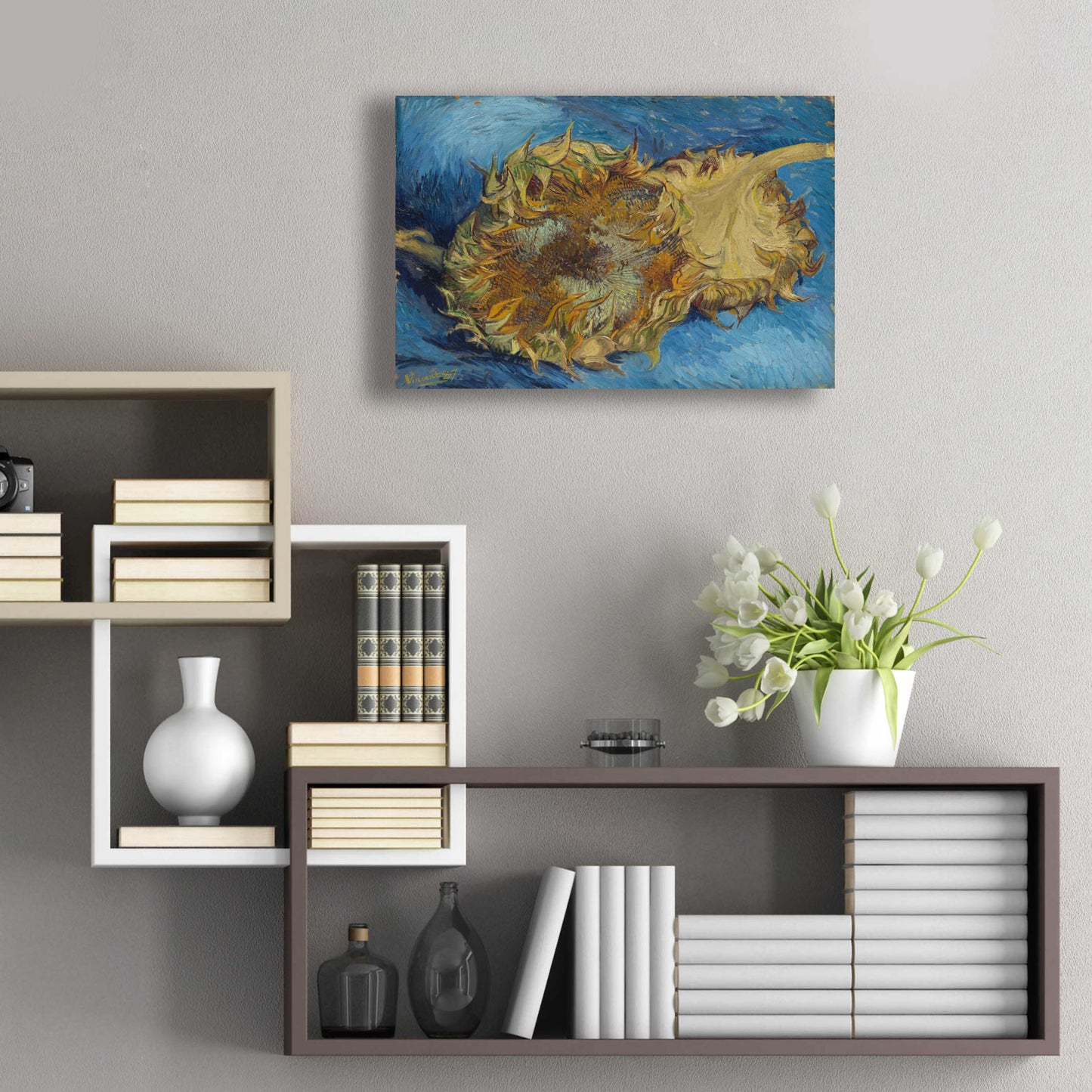 Epic Art 'Sunflowers 1887' by Vincent Van Gogh, Acrylic Glass Wall Art,24x16