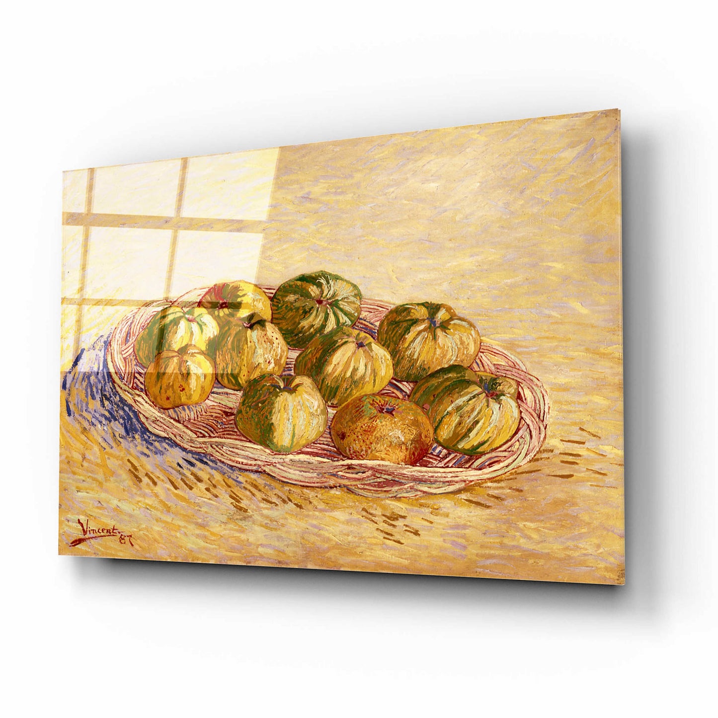 Epic Art 'Still Life, Basket Of Apples' by Vincent Van Gogh, Acrylic Glass Wall Art,16x12